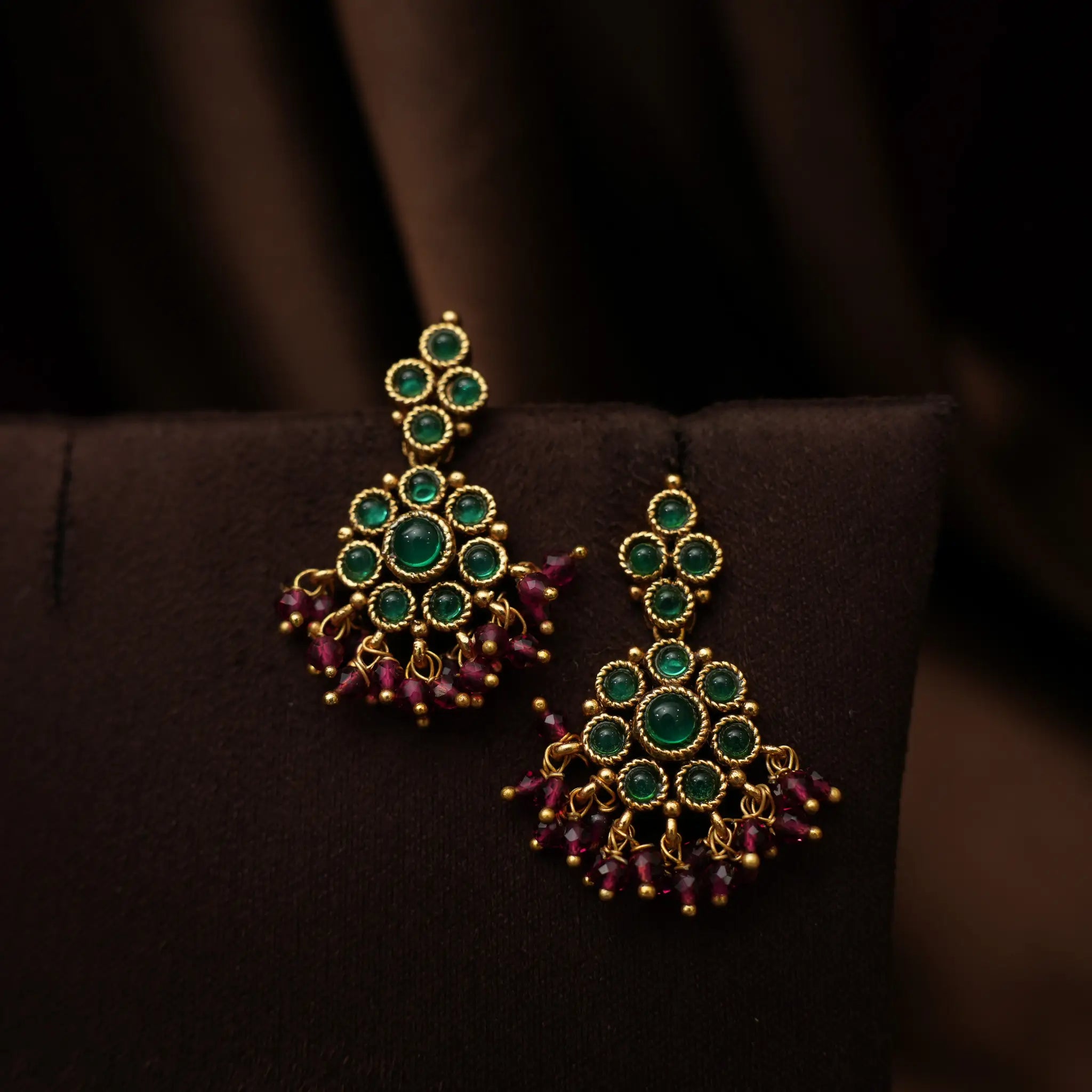 Avni Antique Layered Necklace - Green