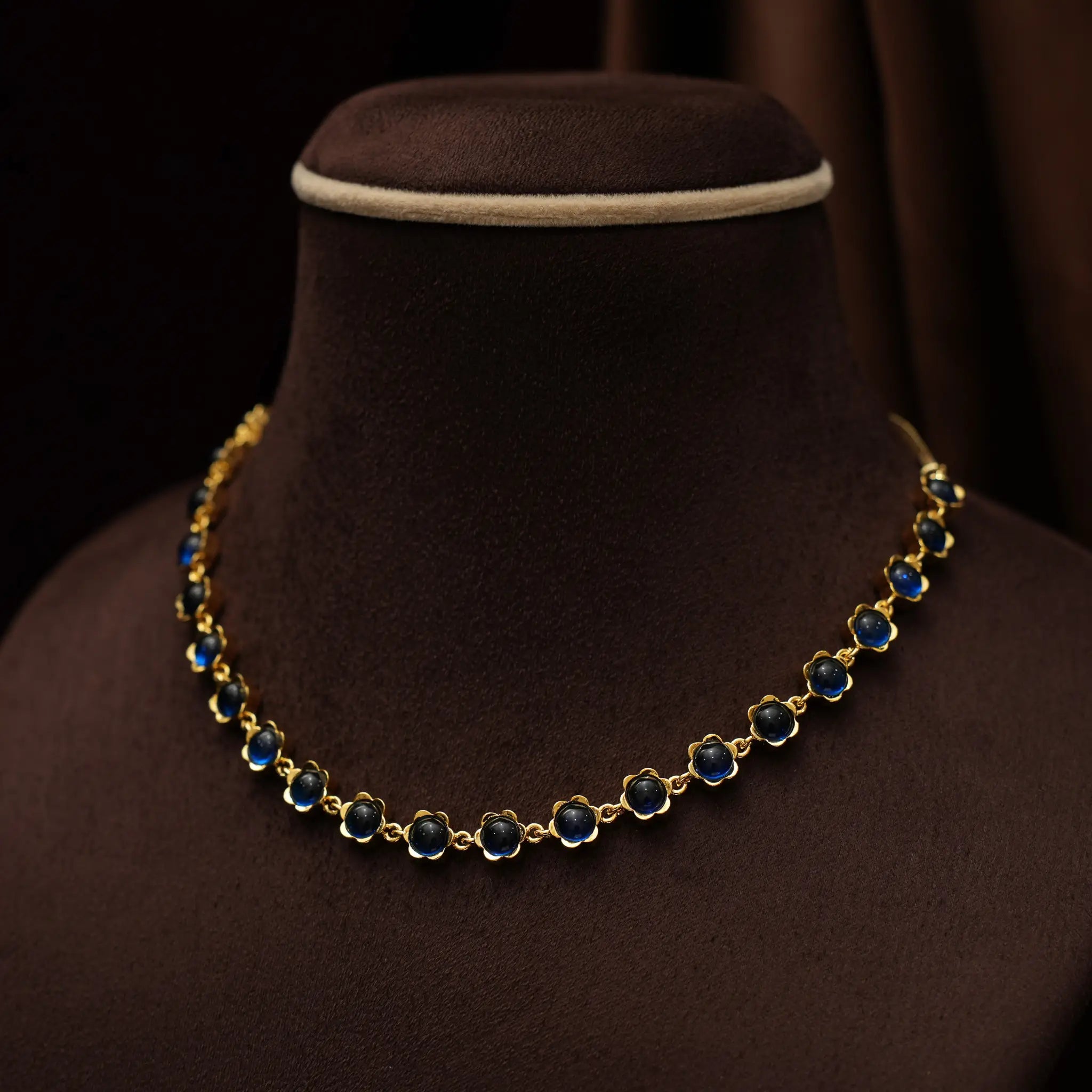 Avyira Antique Minimal Necklace - Blue