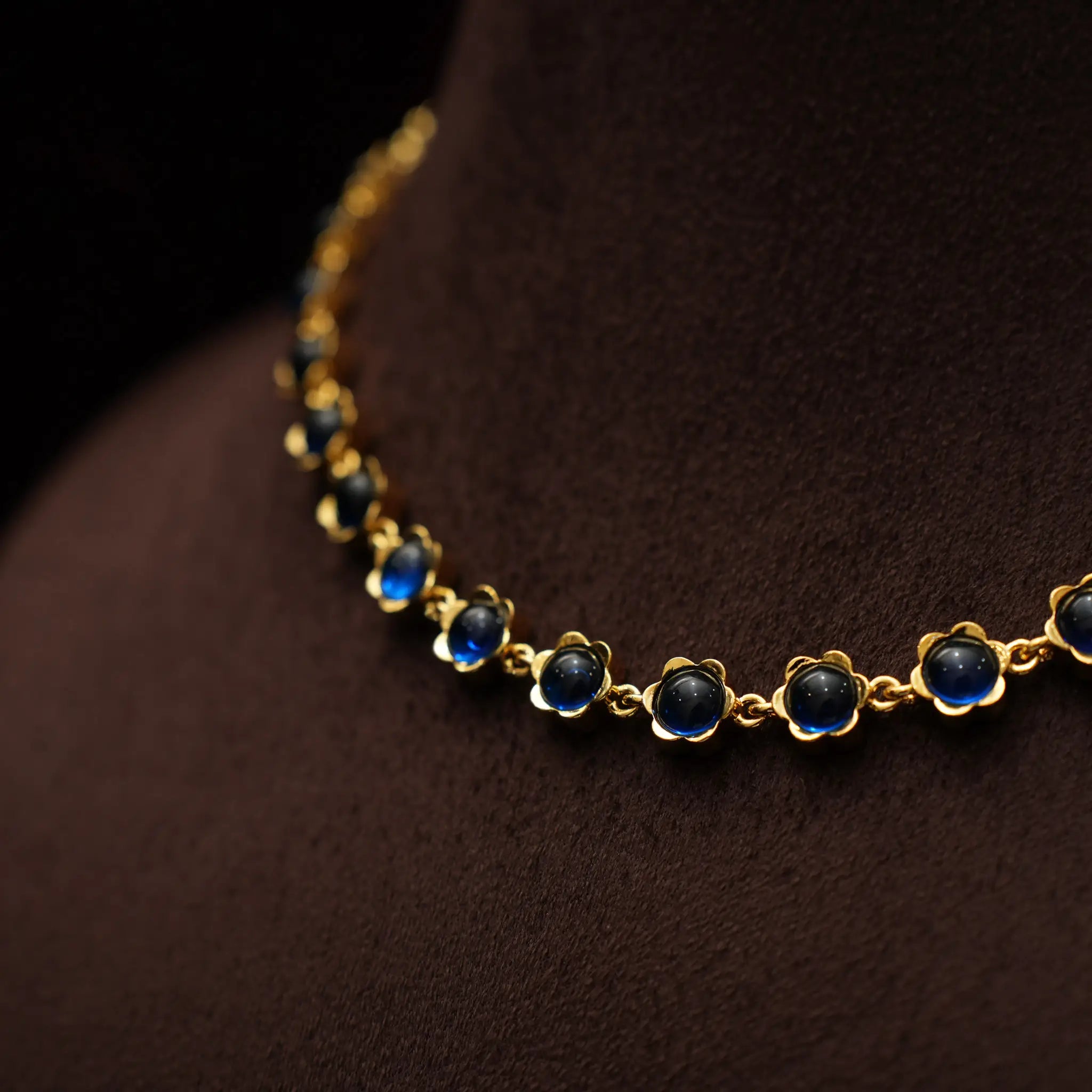 Avyira Antique Minimal Necklace - Blue
