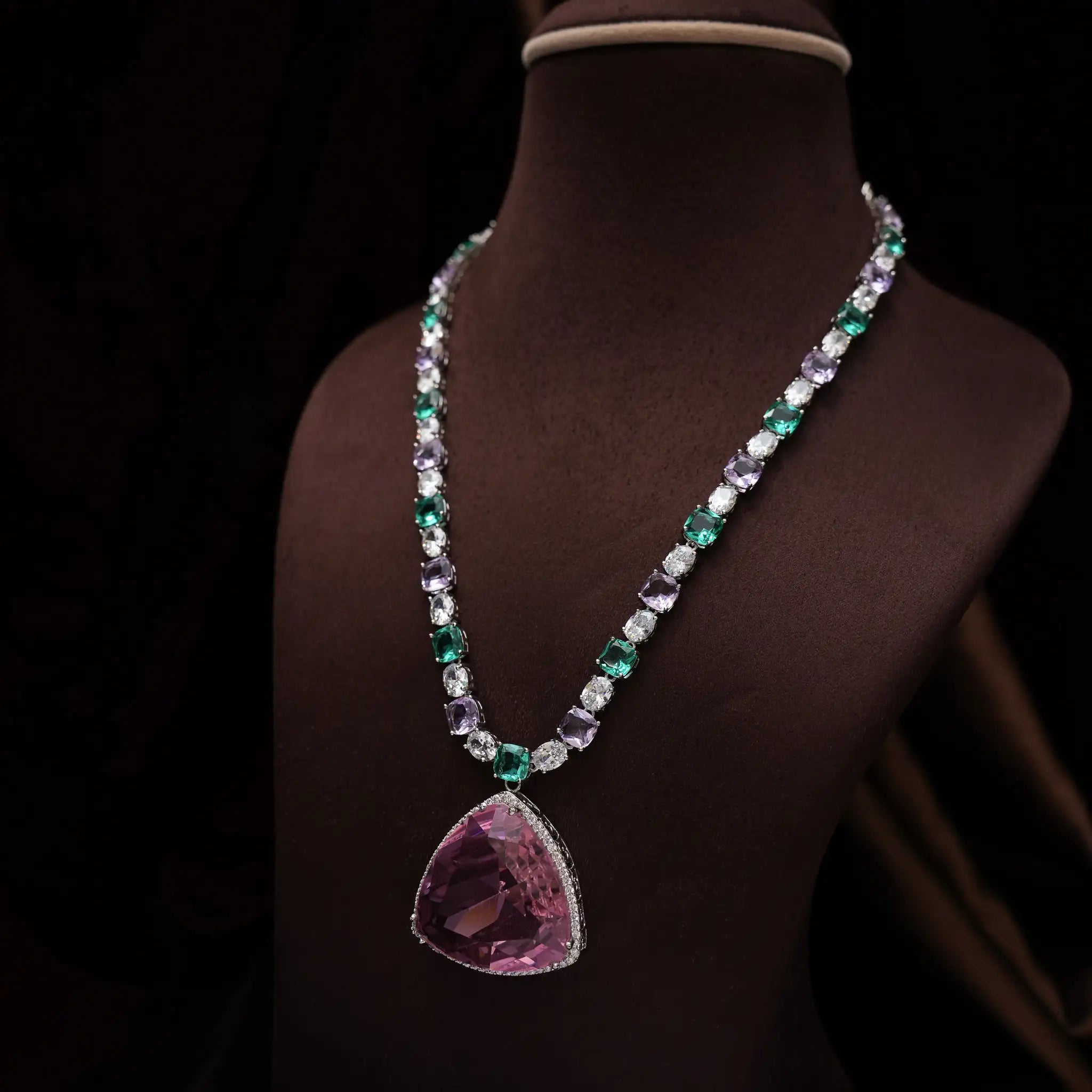 Ayati Zircon Necklace - Pink