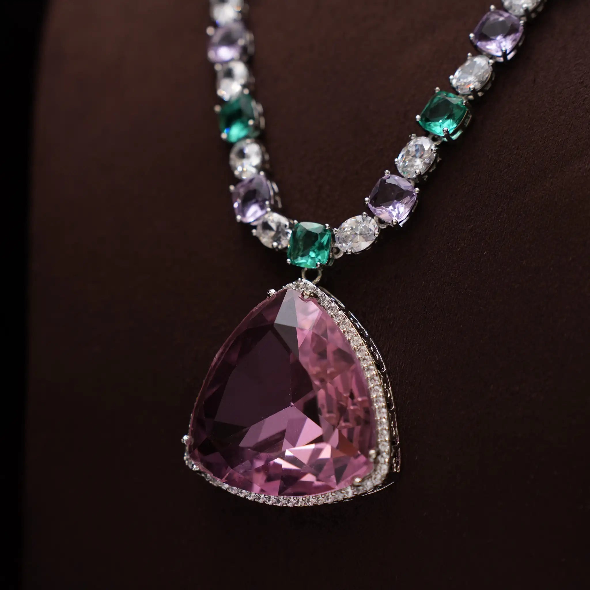 Ayati Zircon Necklace - Pink