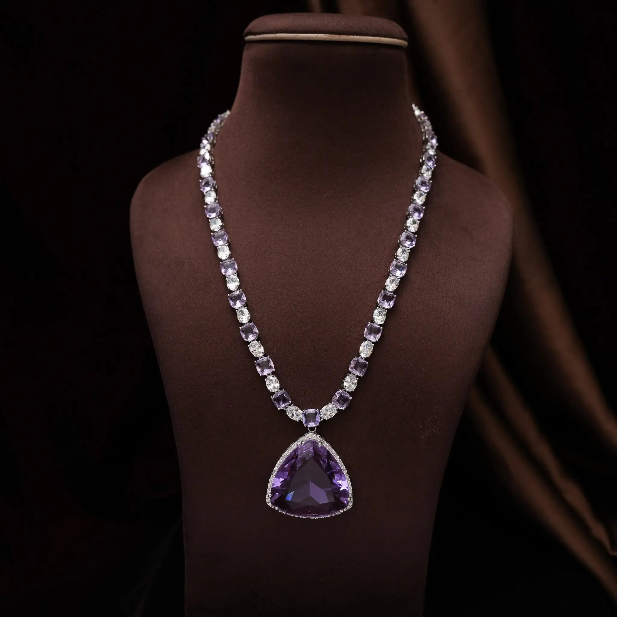 Ayati Zircon Necklace - Purple