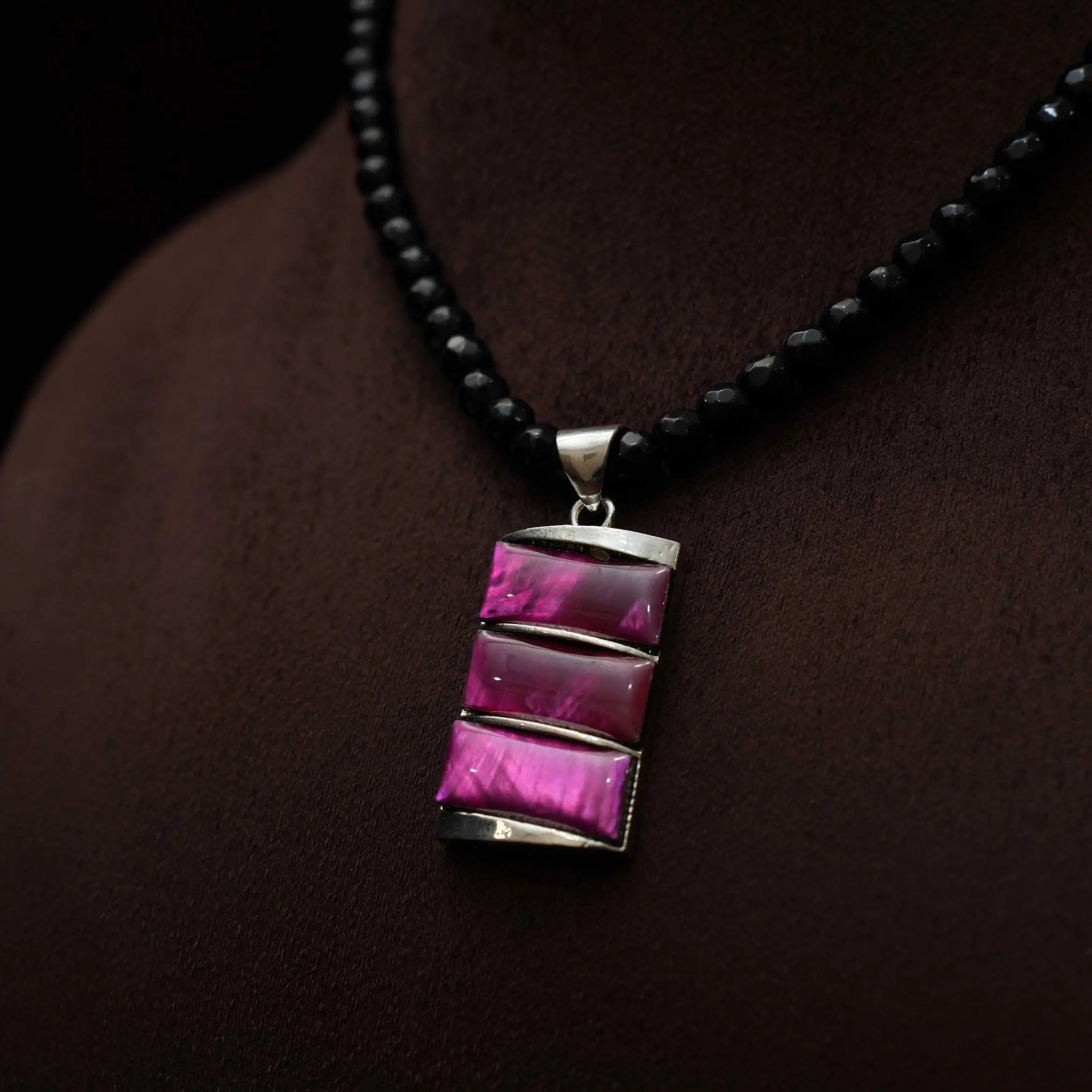 Baani Beaded Necklace - Reddish Pink