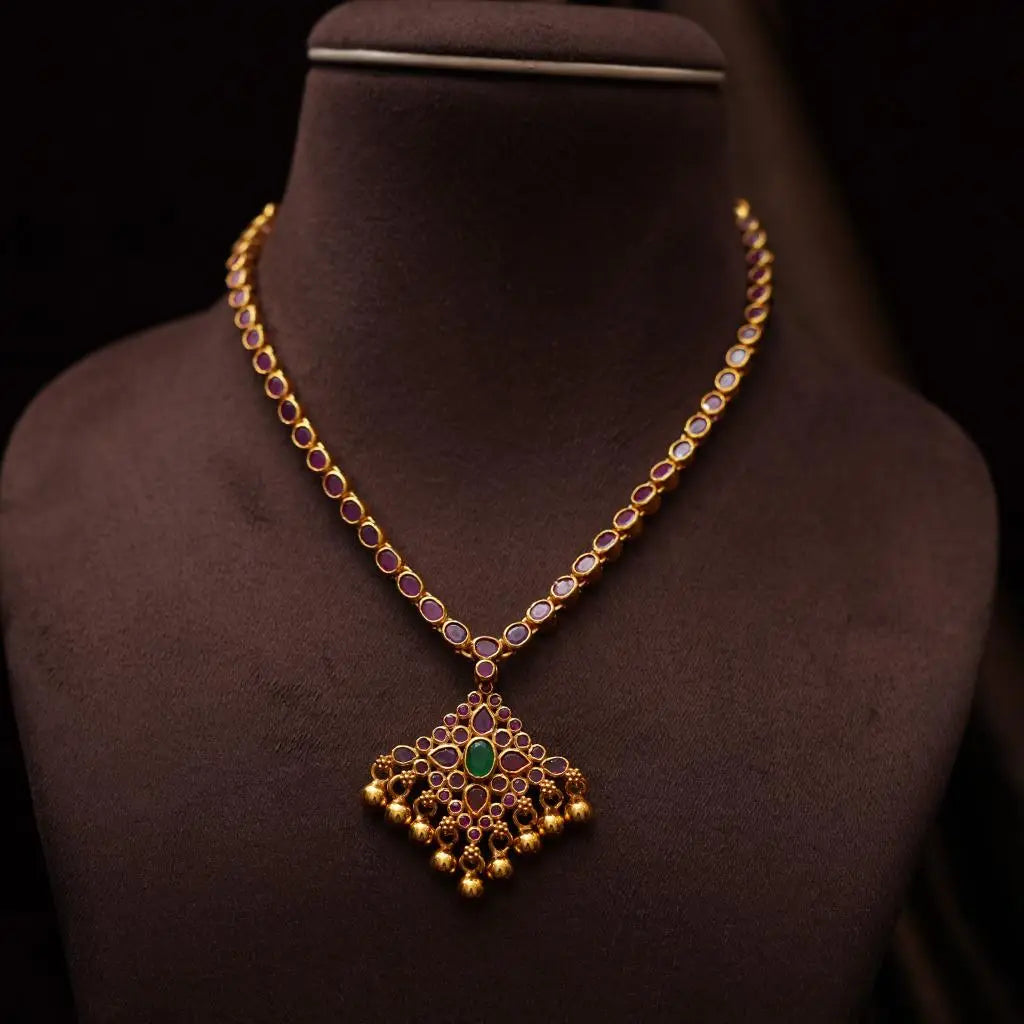 Bageshri Silver Reversible Necklace