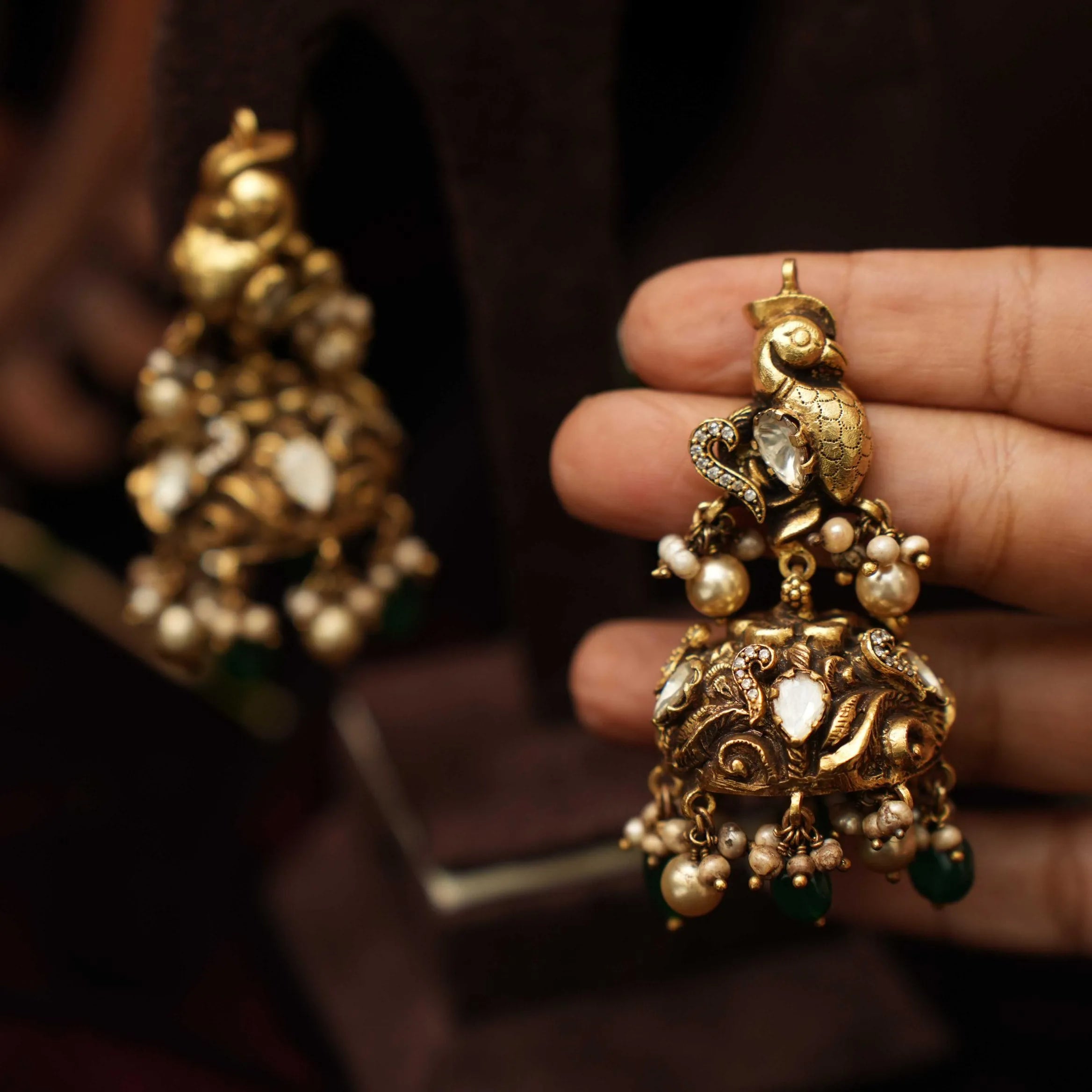 Bavuktha Silver Jhumka Earrings - Annam