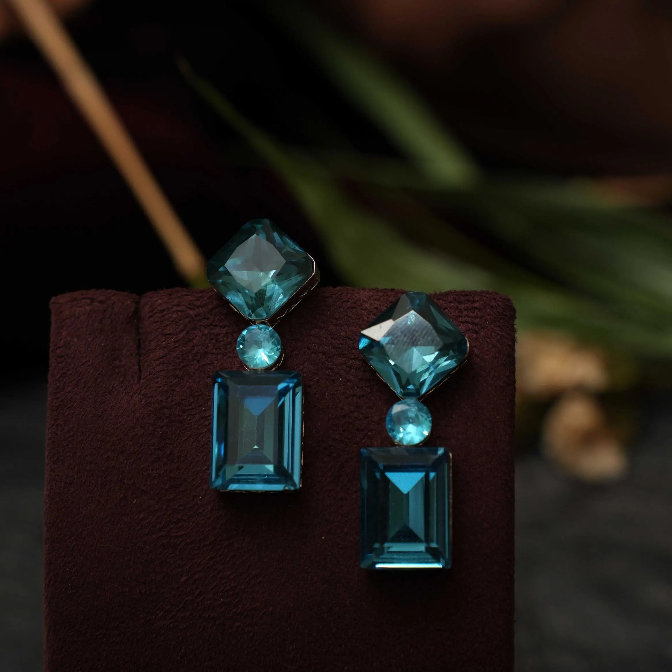 Bella Designer Earrings - Blue