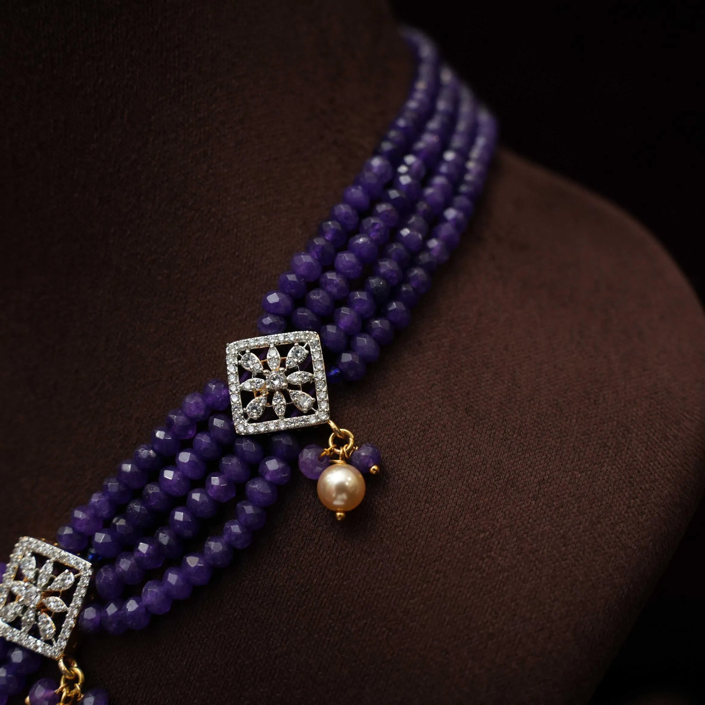Benisha Beaded Choker - Purple