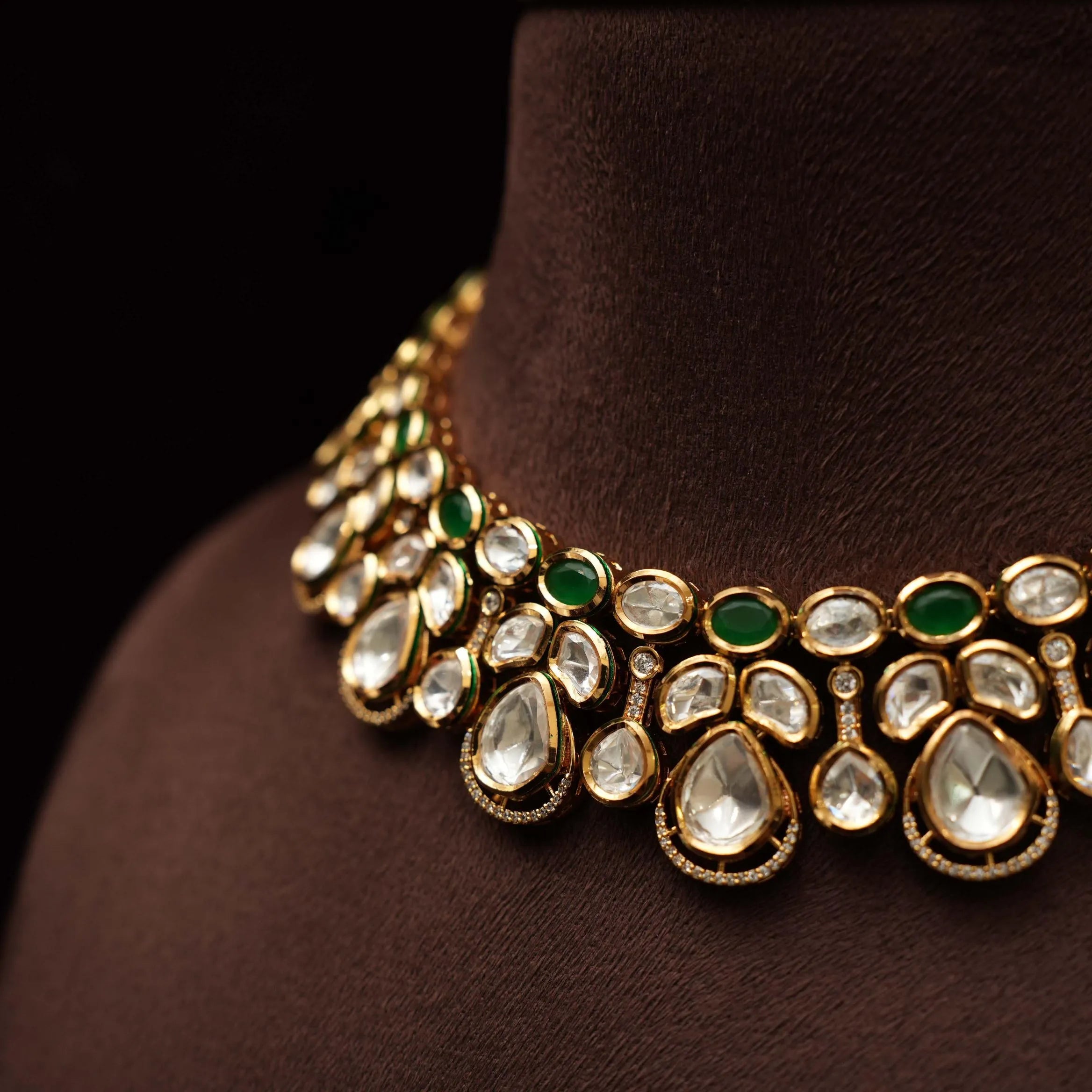 Bhanu Polki Necklace - Green - Rimli Boutique