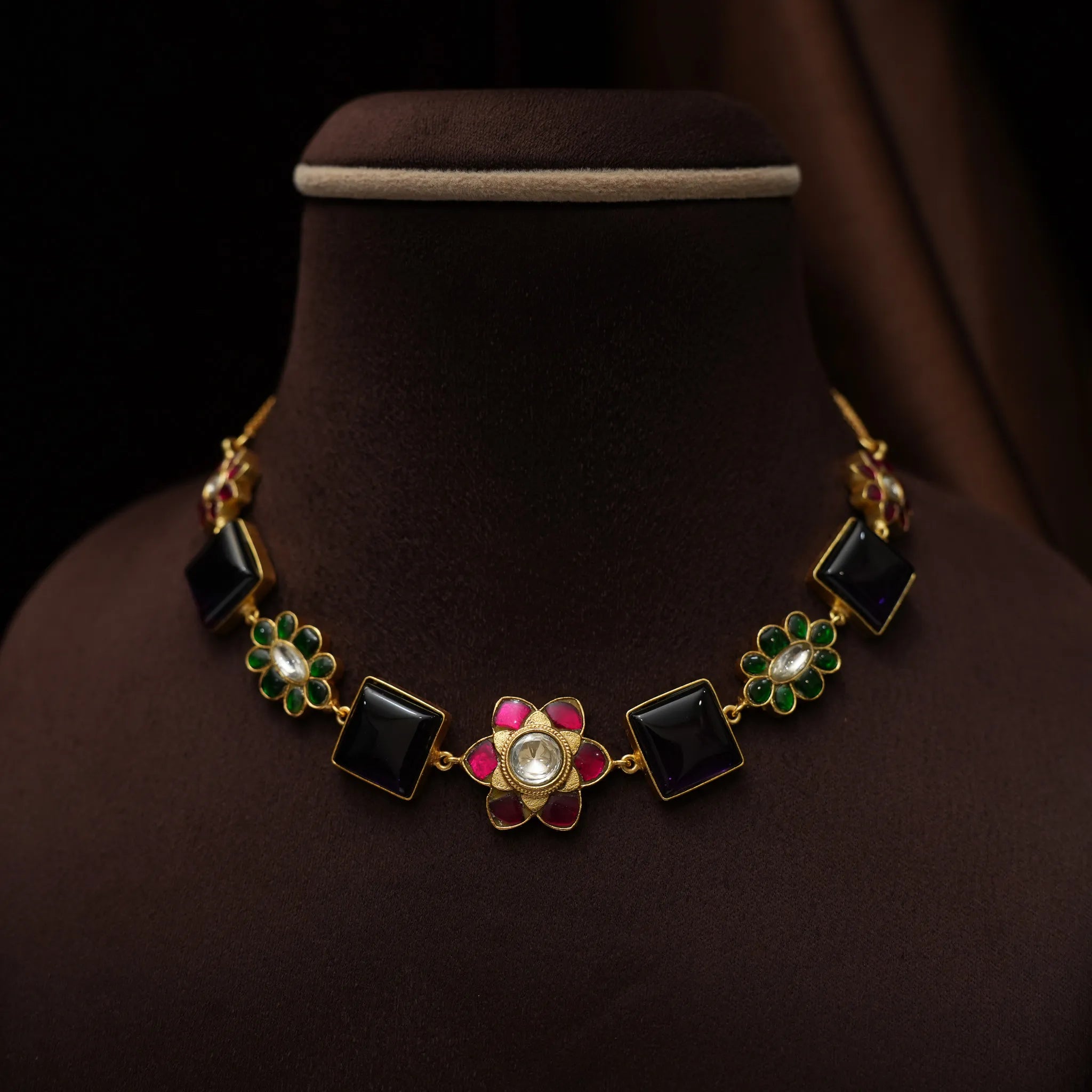 Bhavya Polki Choker - Purple