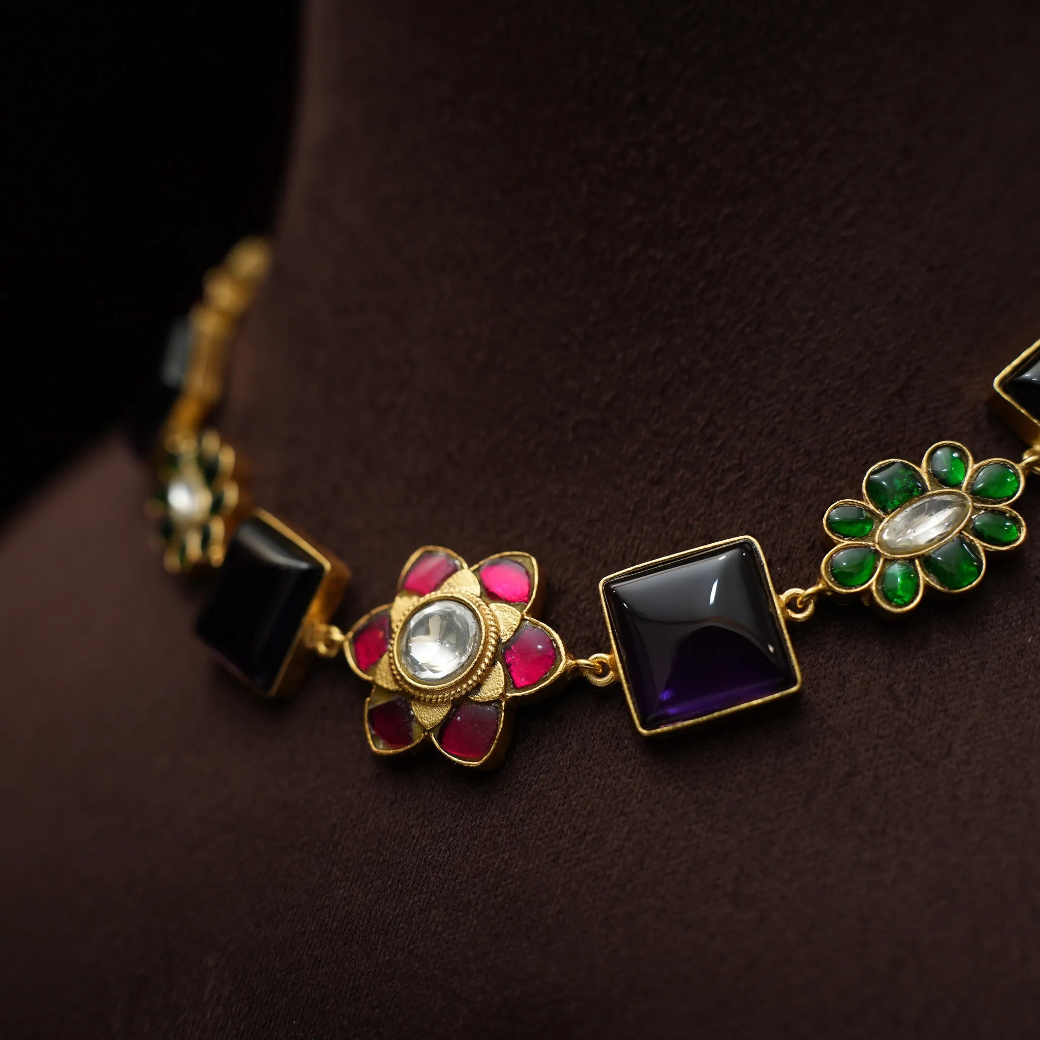 Bhavya Polki Choker - Purple