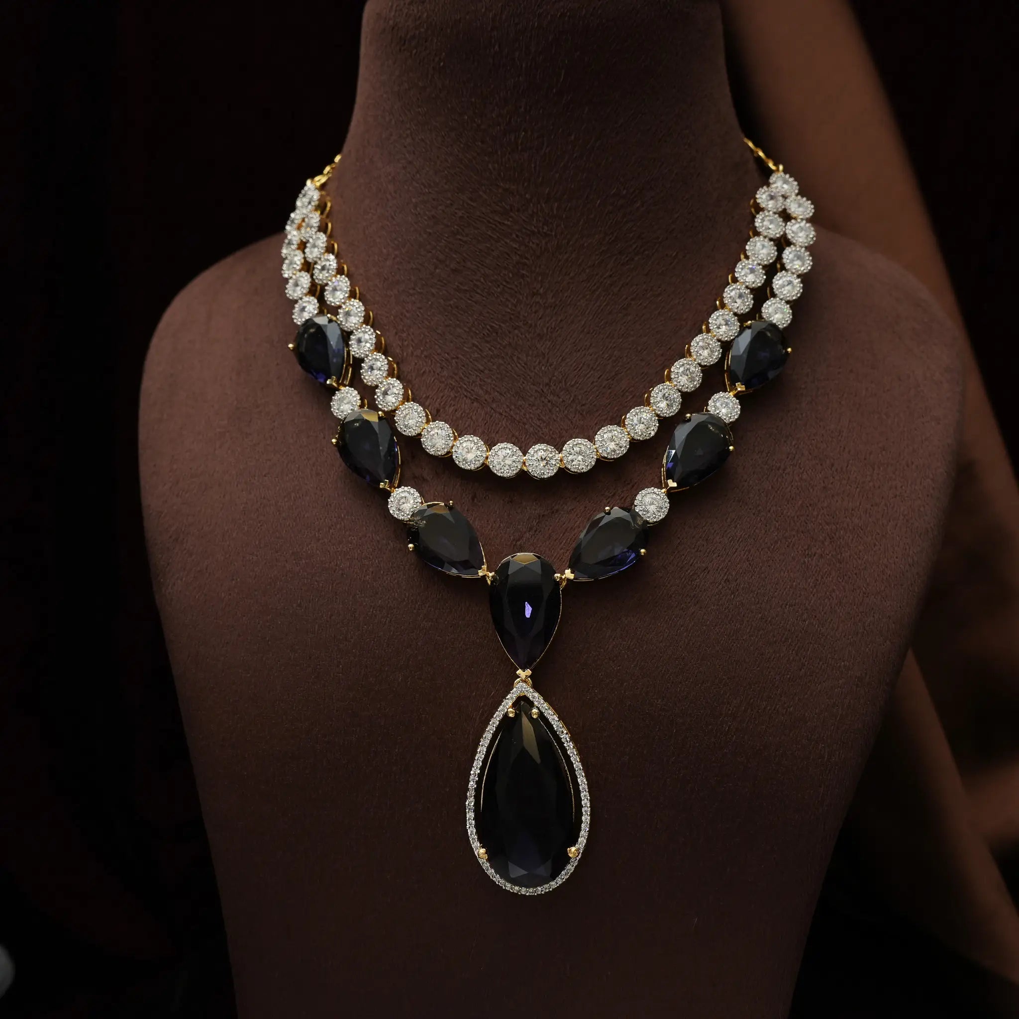 Bhavya Zircon Necklace - Purple