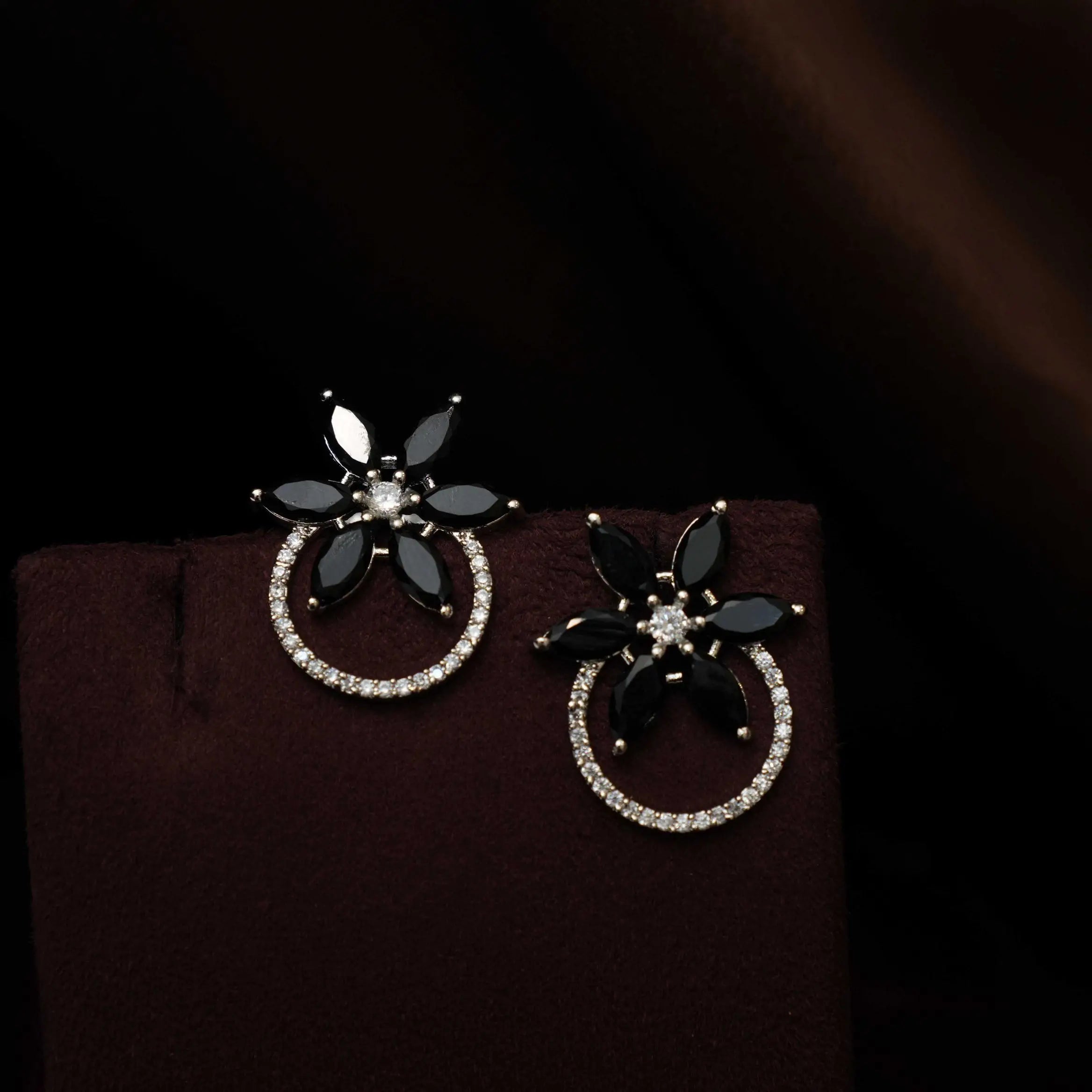 Bhooma Zircon Ear Stud - Black