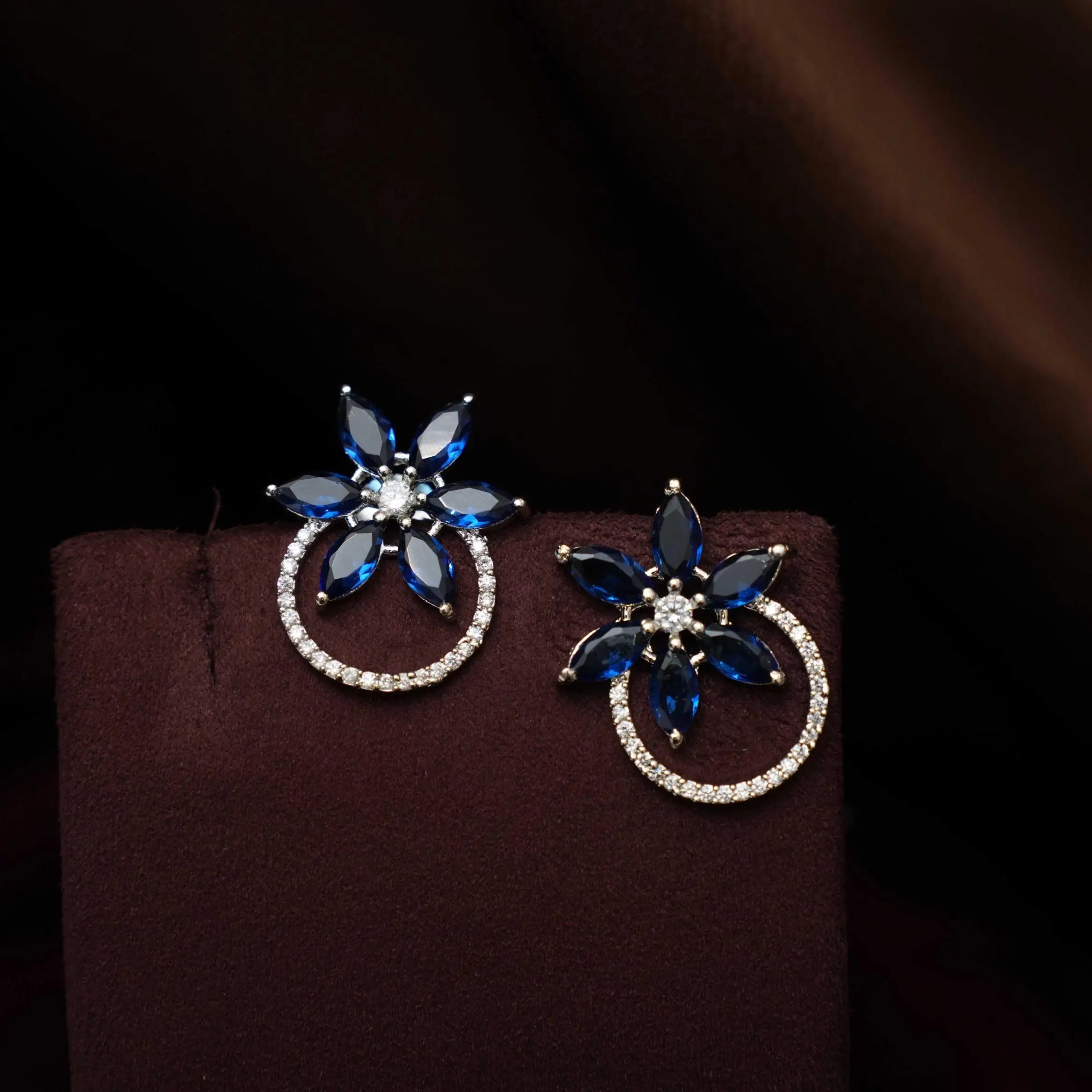 Bhooma Zircon Ear Stud - Blue