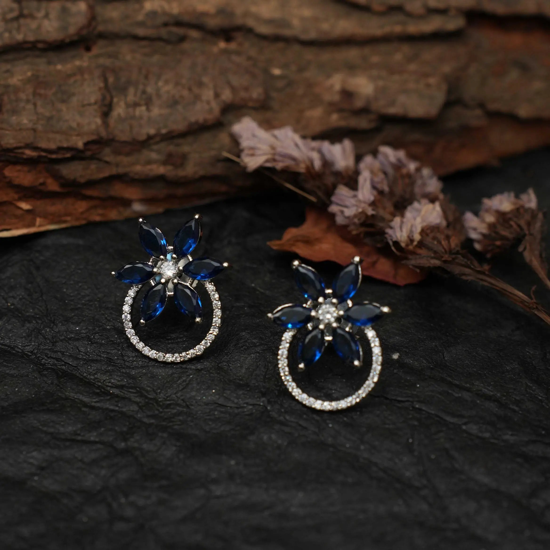 Bhooma Zircon Ear Stud - Blue