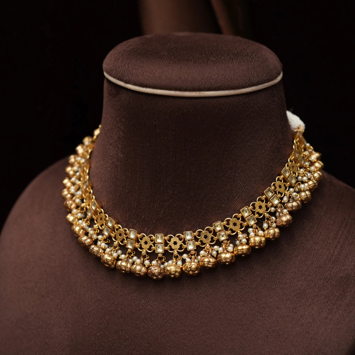 Bhrithi Antique Choker - White