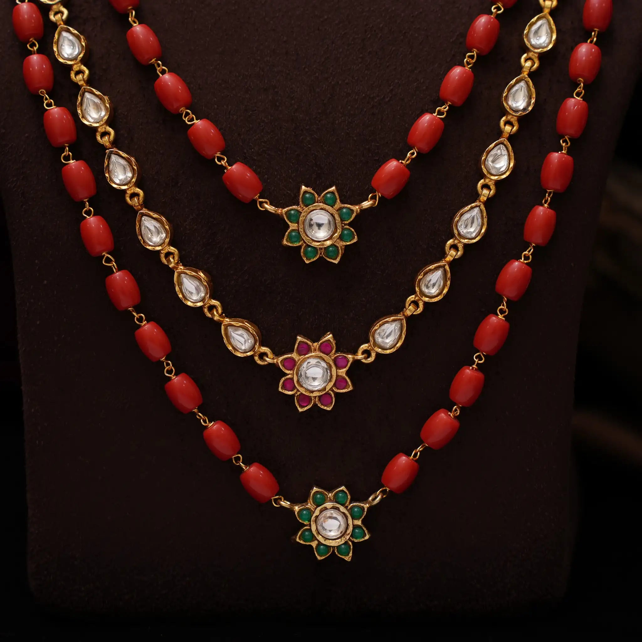 Bindiya Statement Necklace - Coral