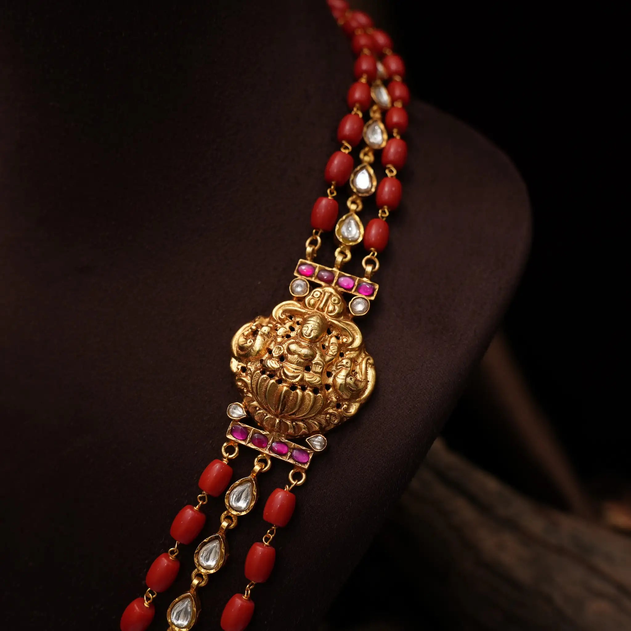 Bindiya Statement Necklace - Coral