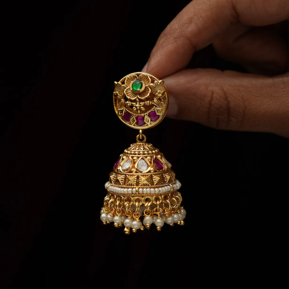 Binita Antique Jhumka Earrings