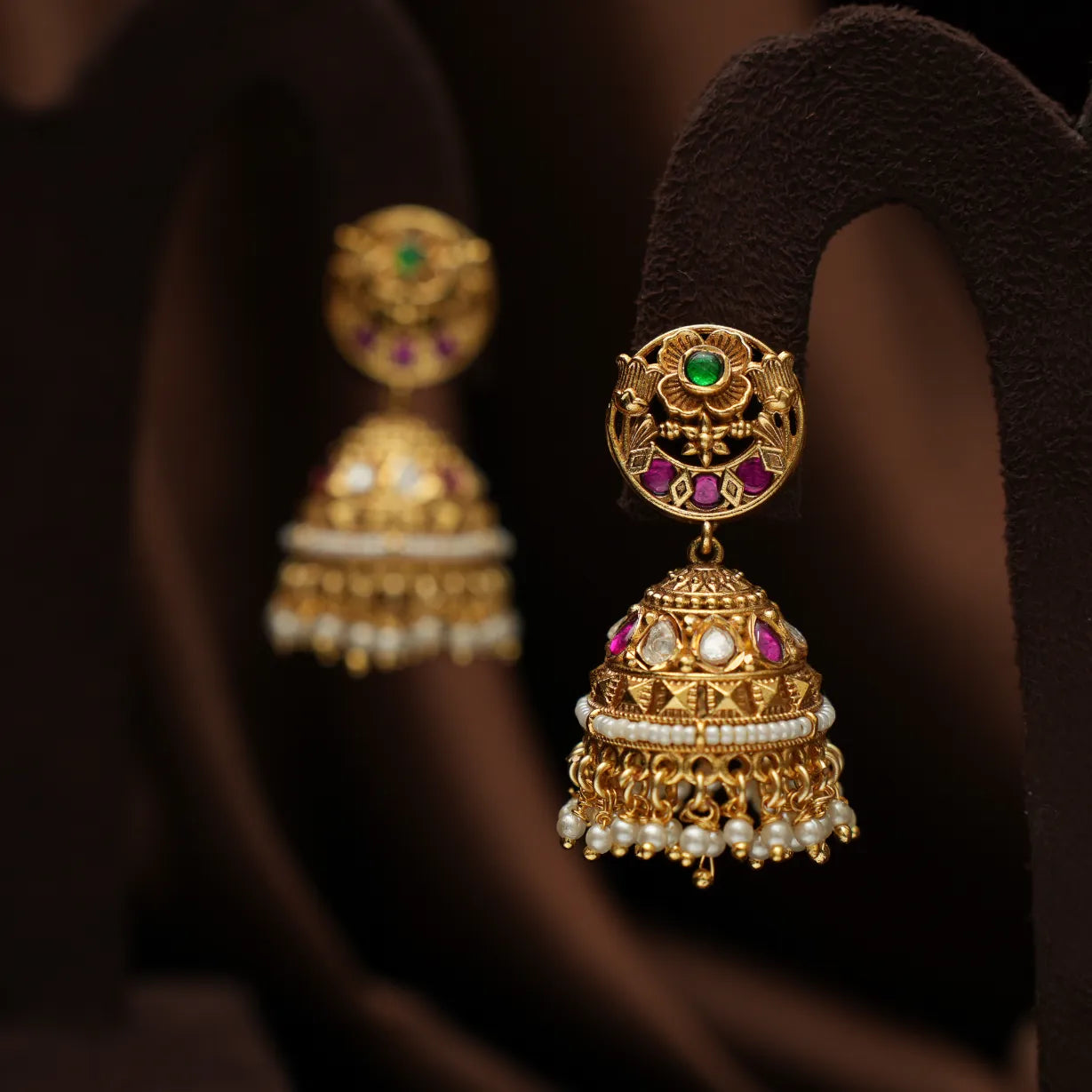 Binita Antique Jhumka Earrings