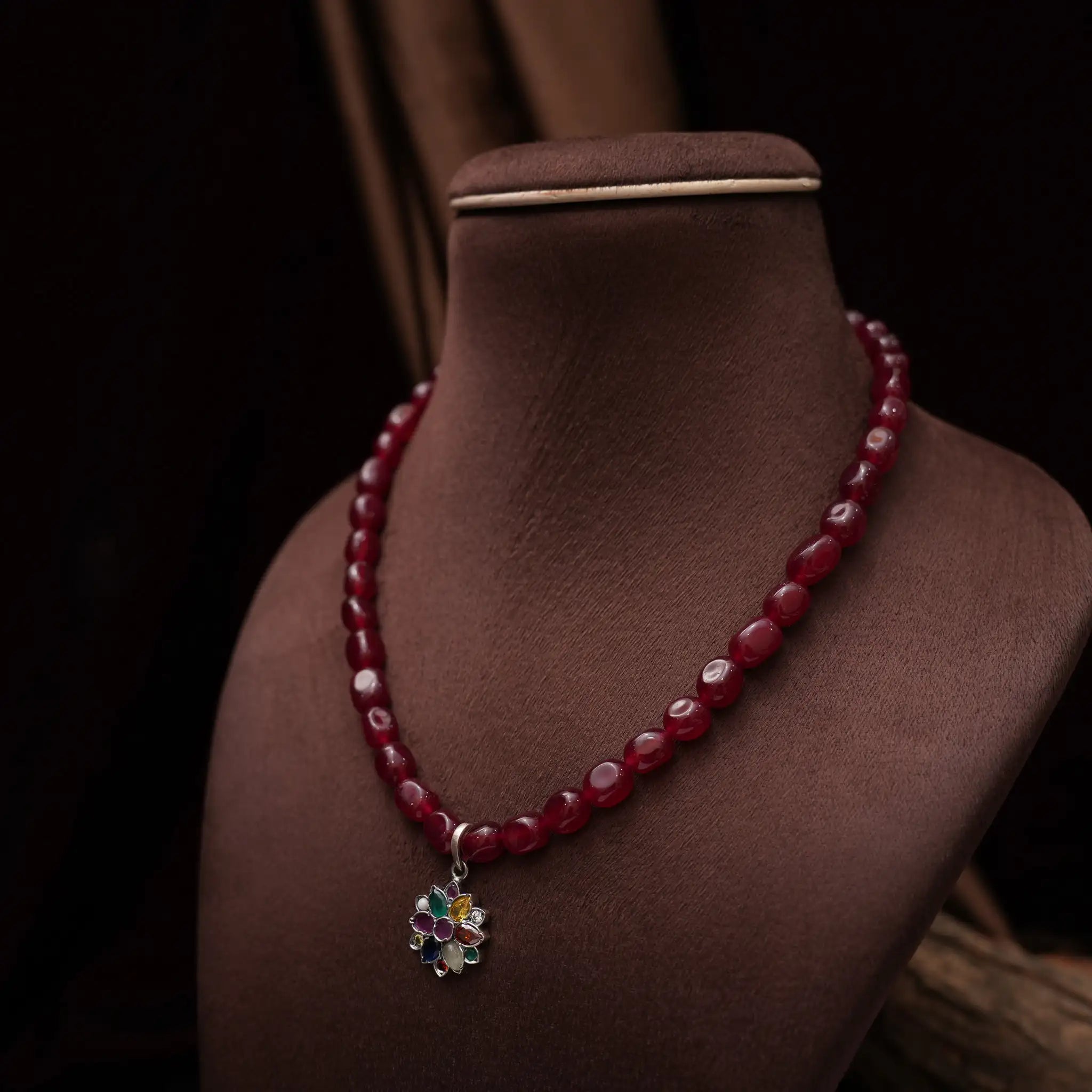 Bohita Silver Beaded Necklace