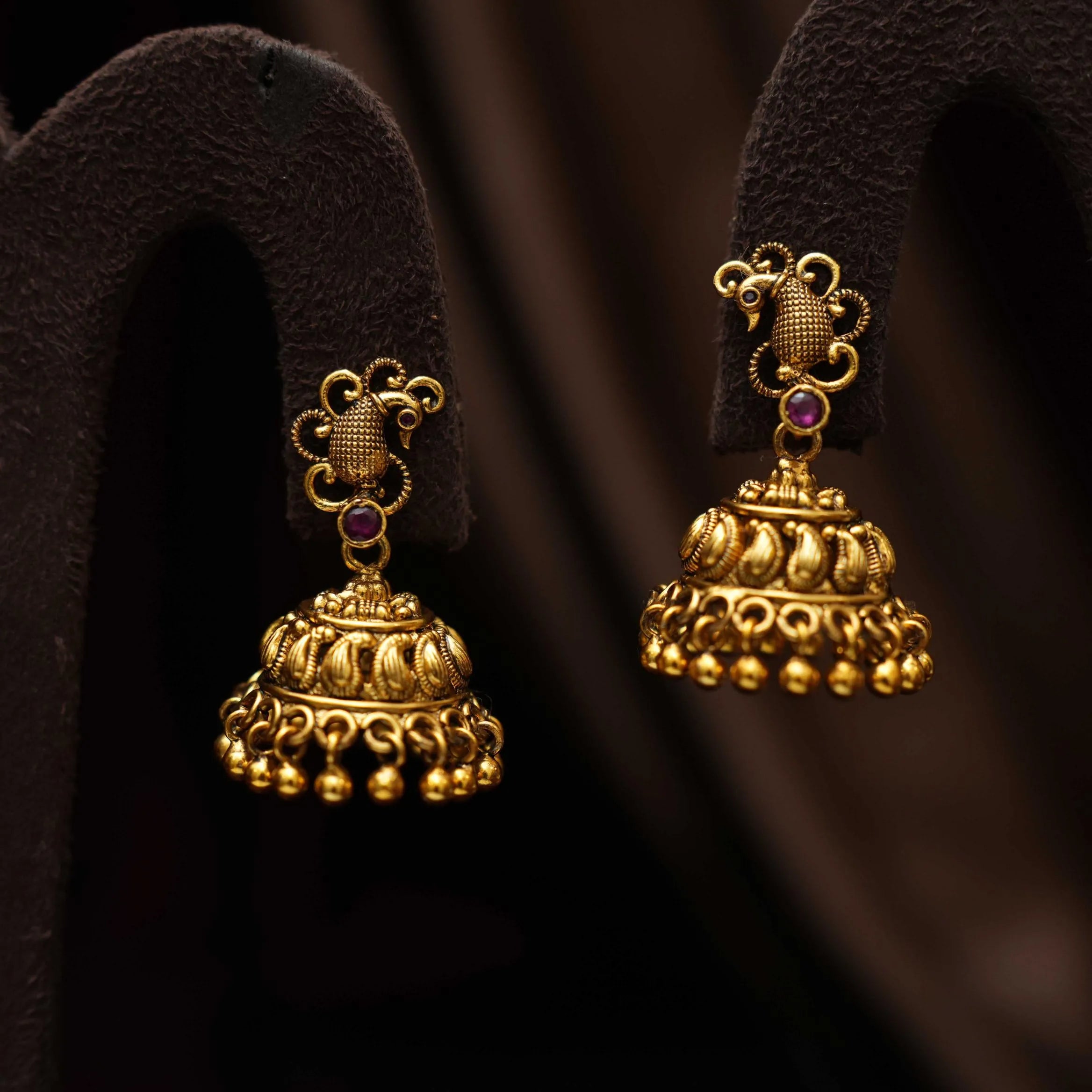 Brahmi Silver Jhumka Earrings