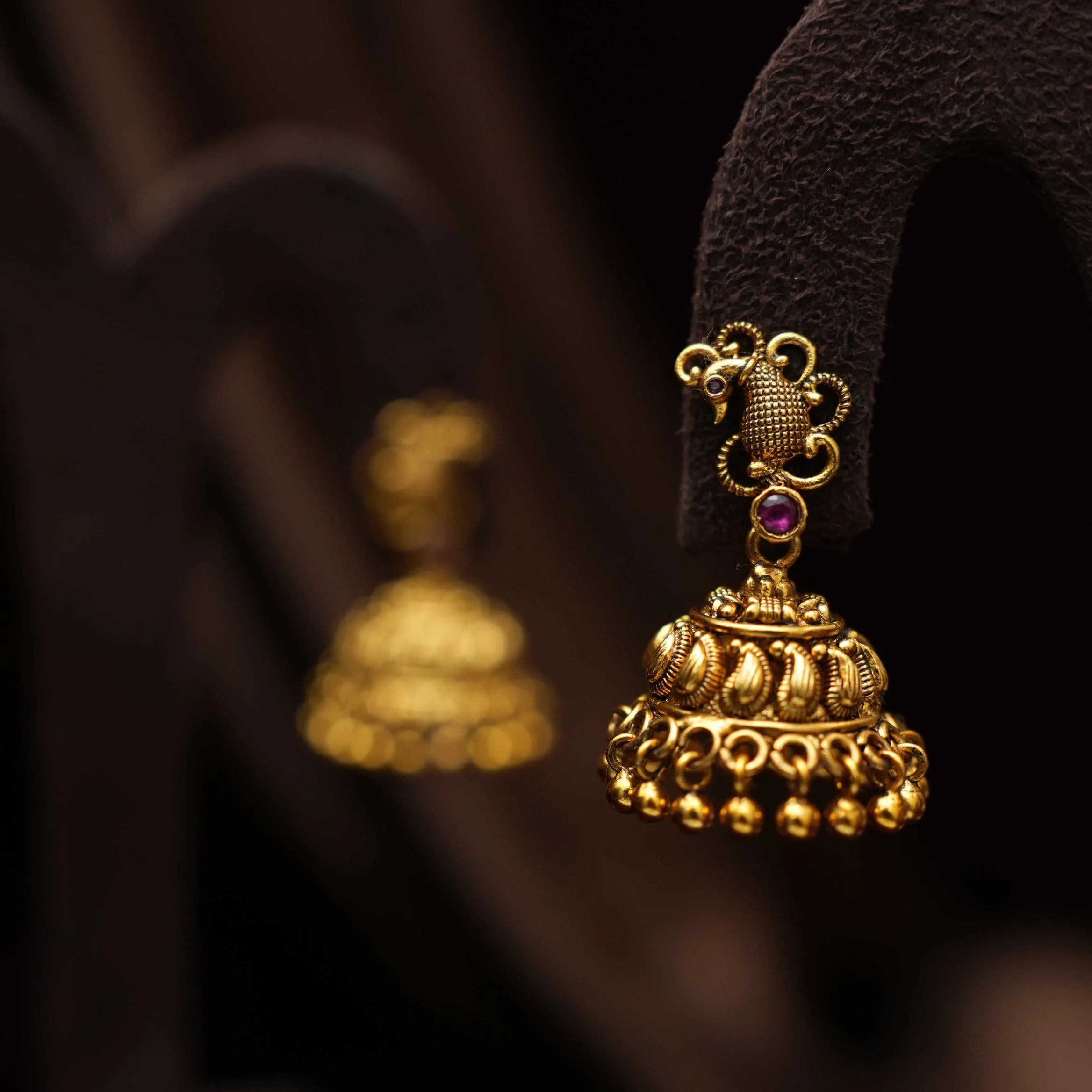 Brahmi Silver Jhumka Earrings