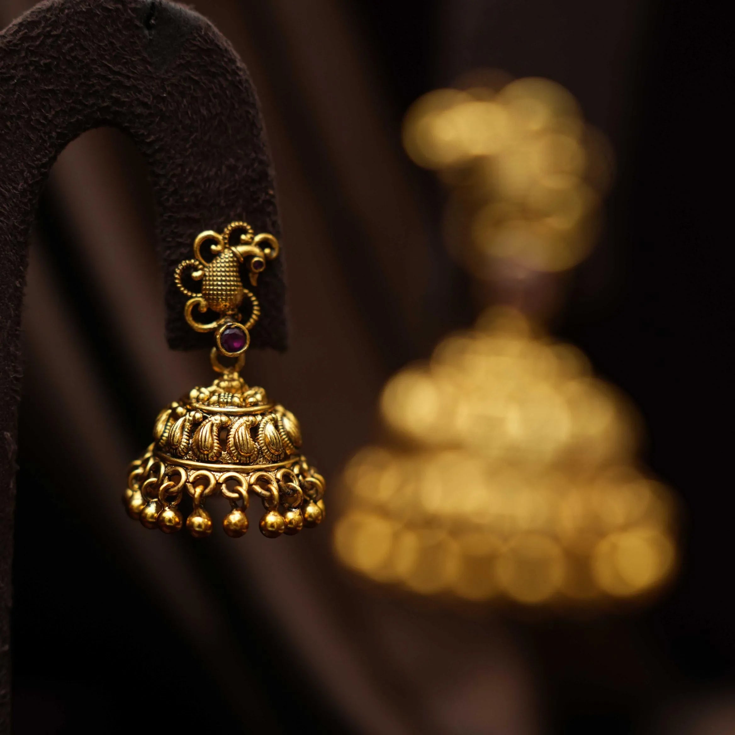 Brahmi Silver Jhumka Earrings