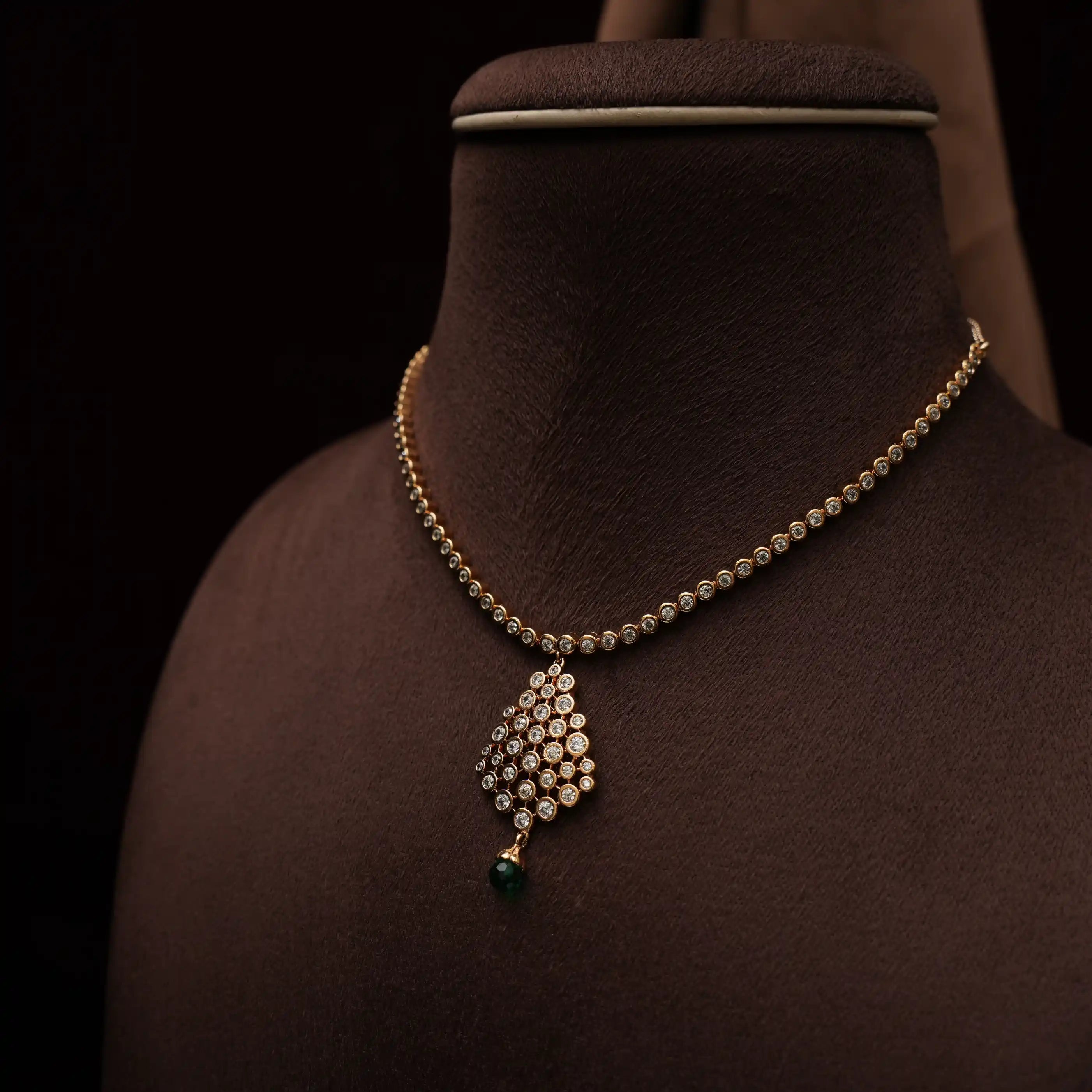 Briar Zircon Necklace - Green