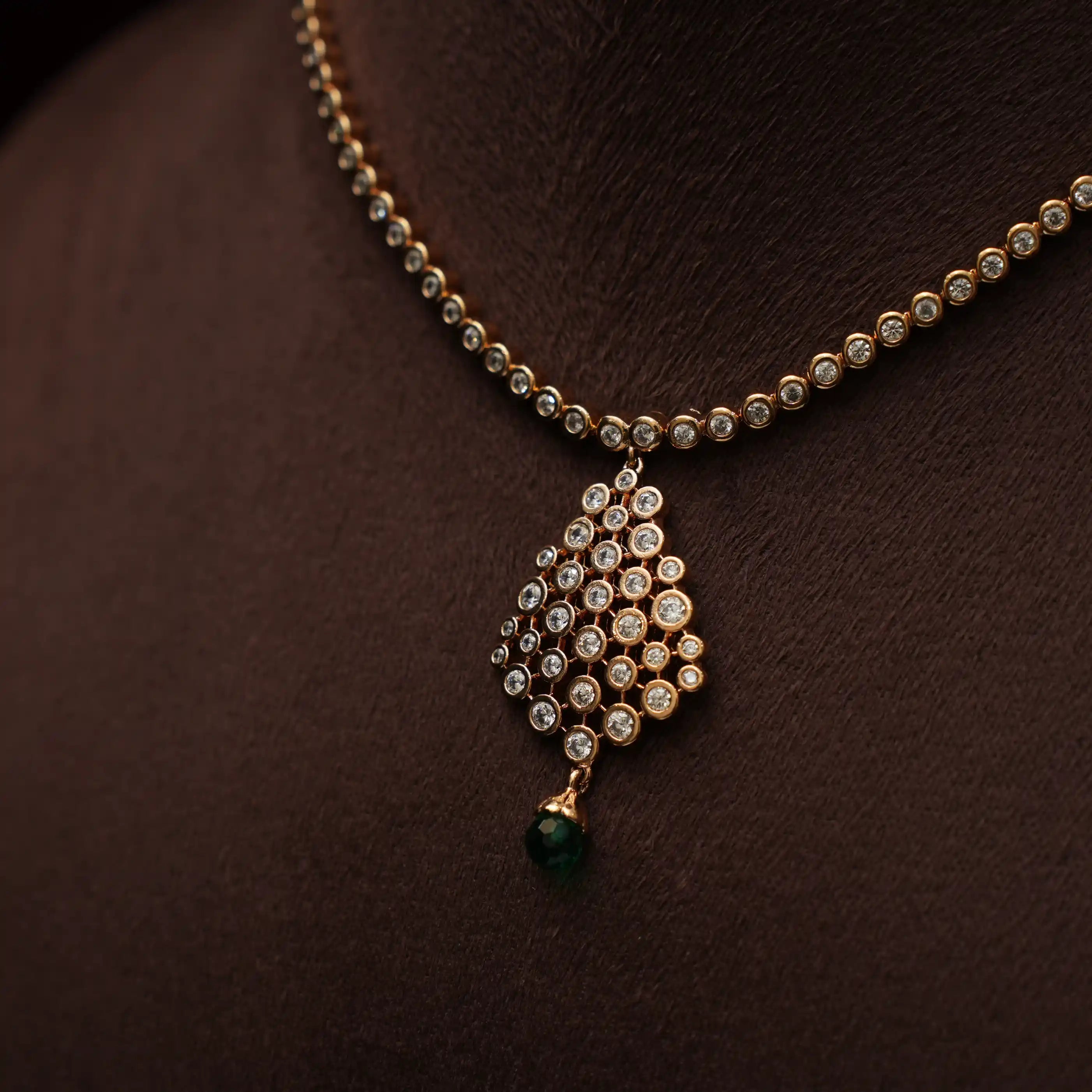 Briar Zircon Necklace - Green