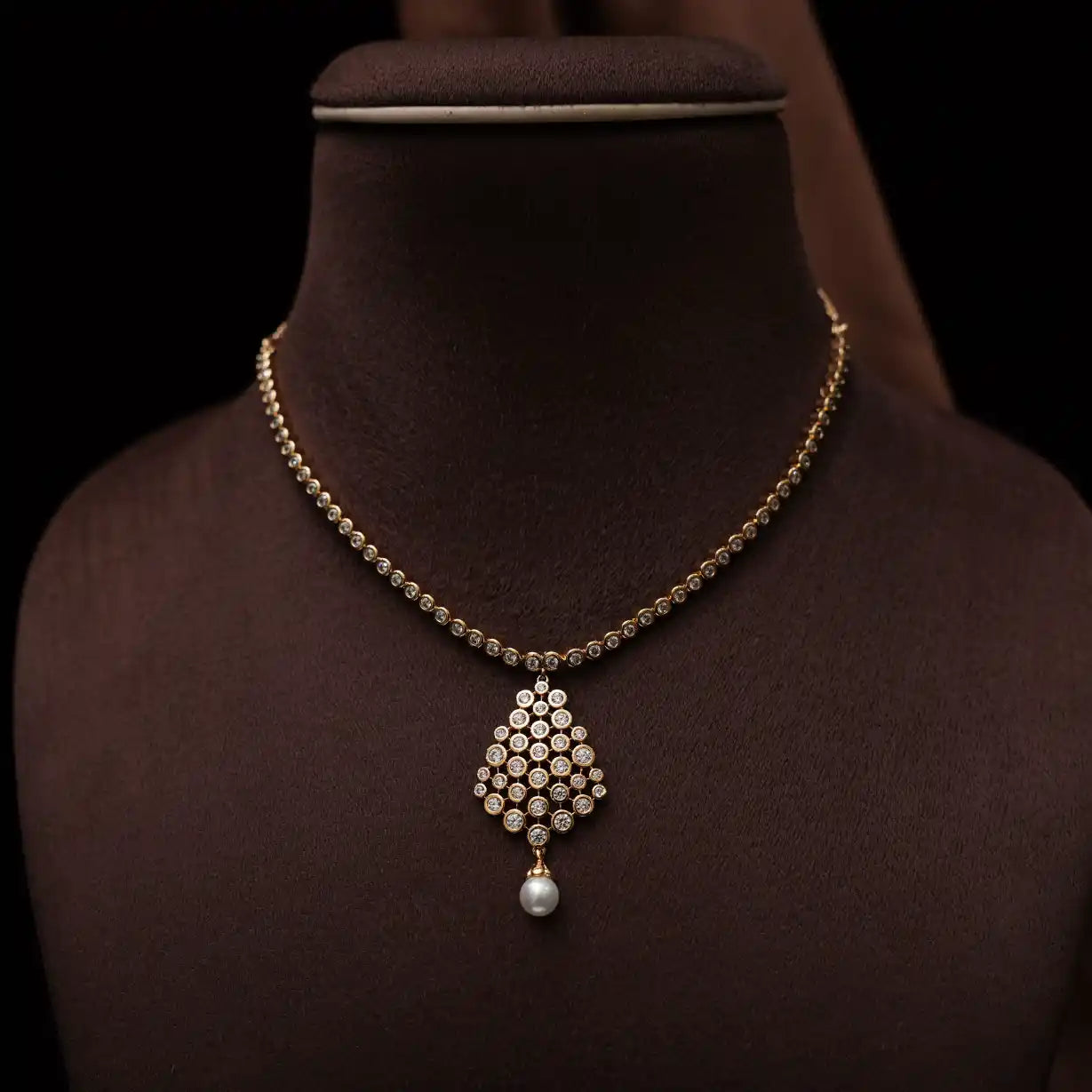 Briar Zircon Necklace - Pearl