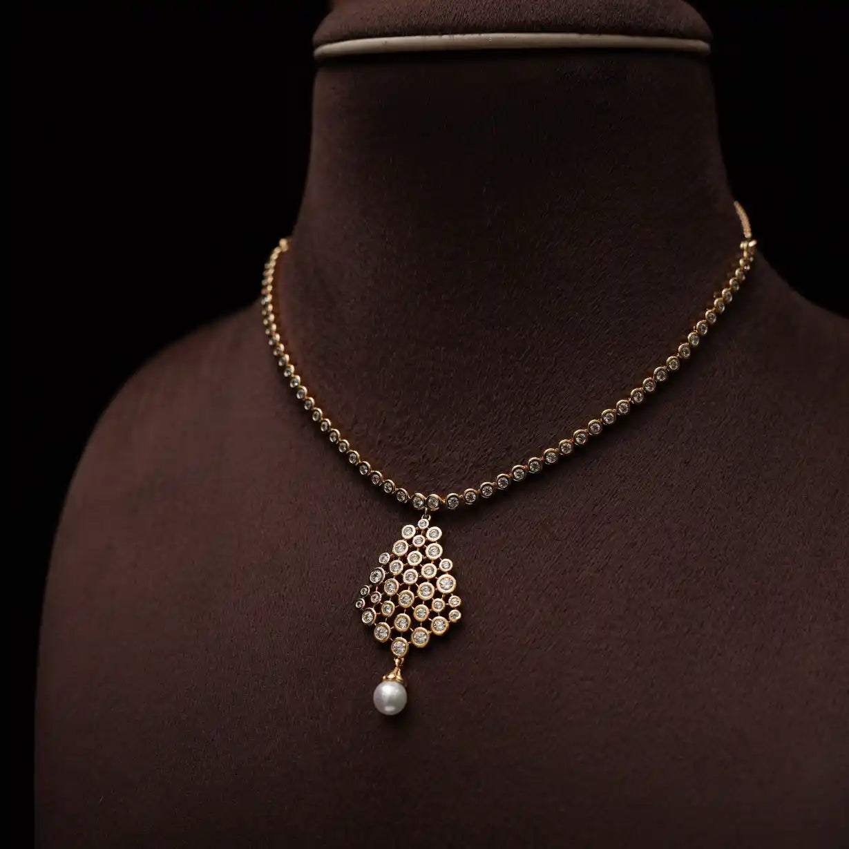 Briar Zircon Necklace - Pearl