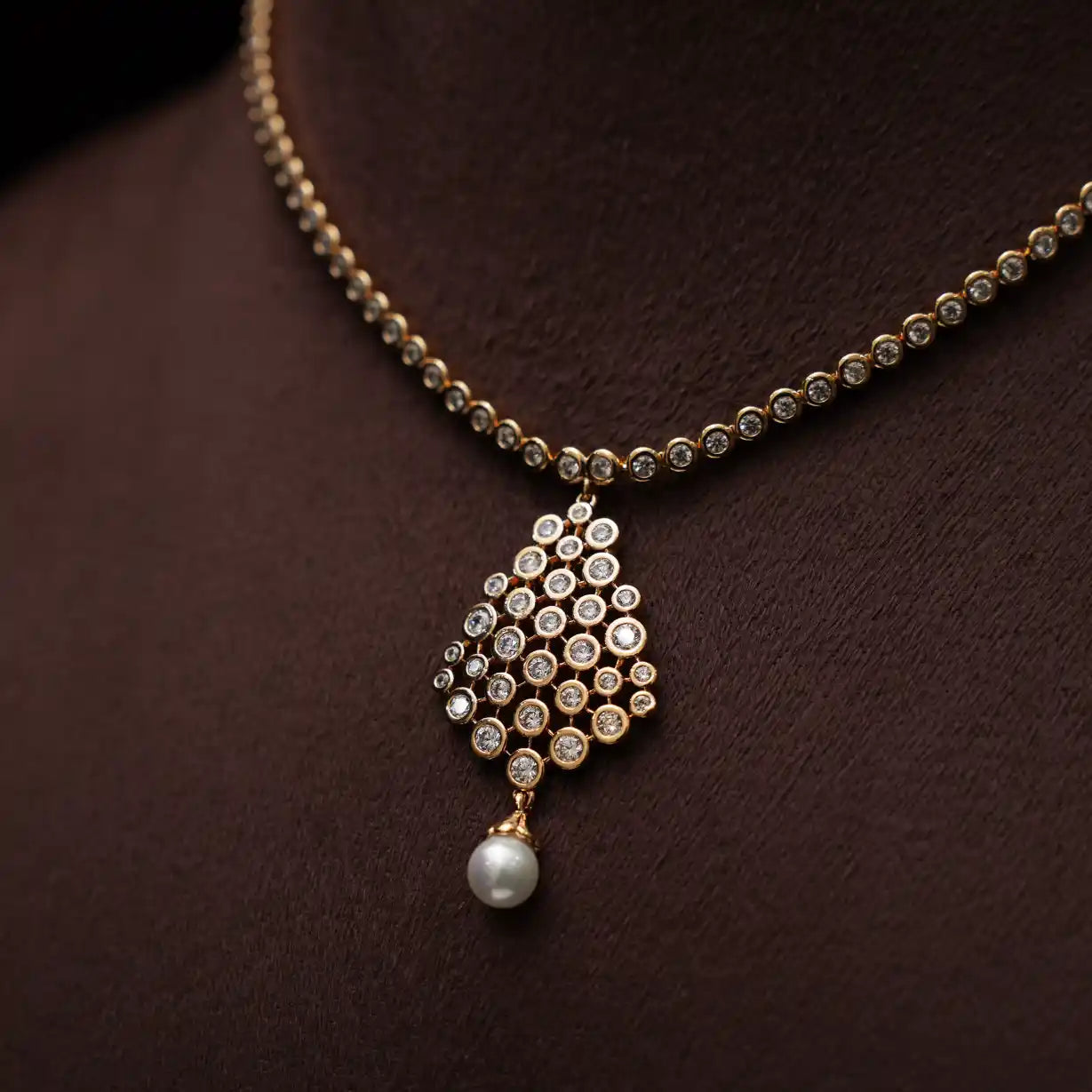 Briar Zircon Necklace - Pearl