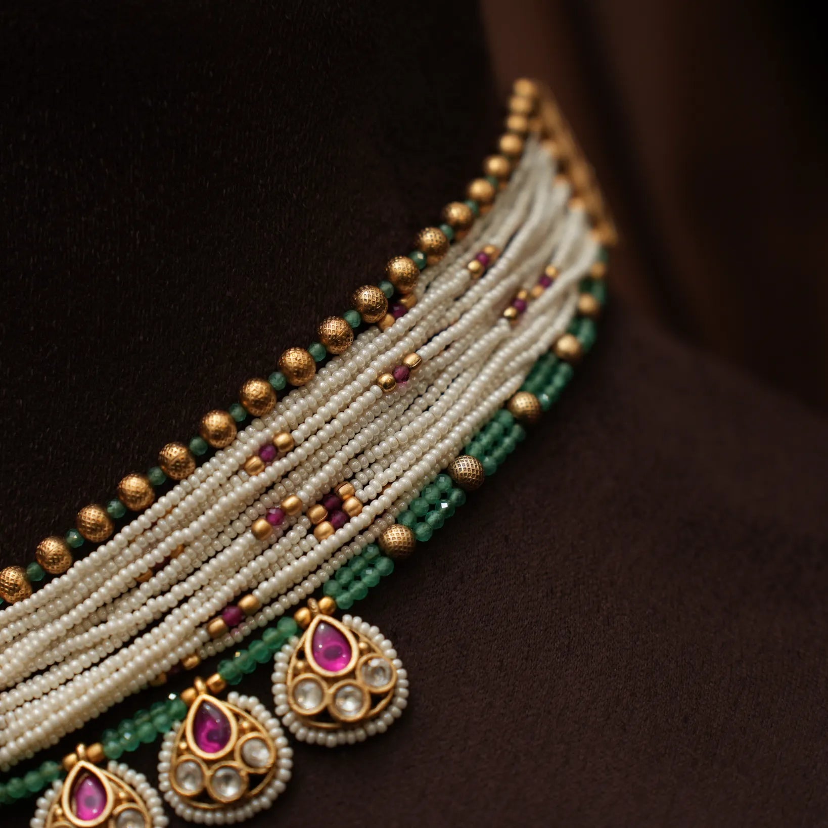 Caitra Pearl Polki Necklace