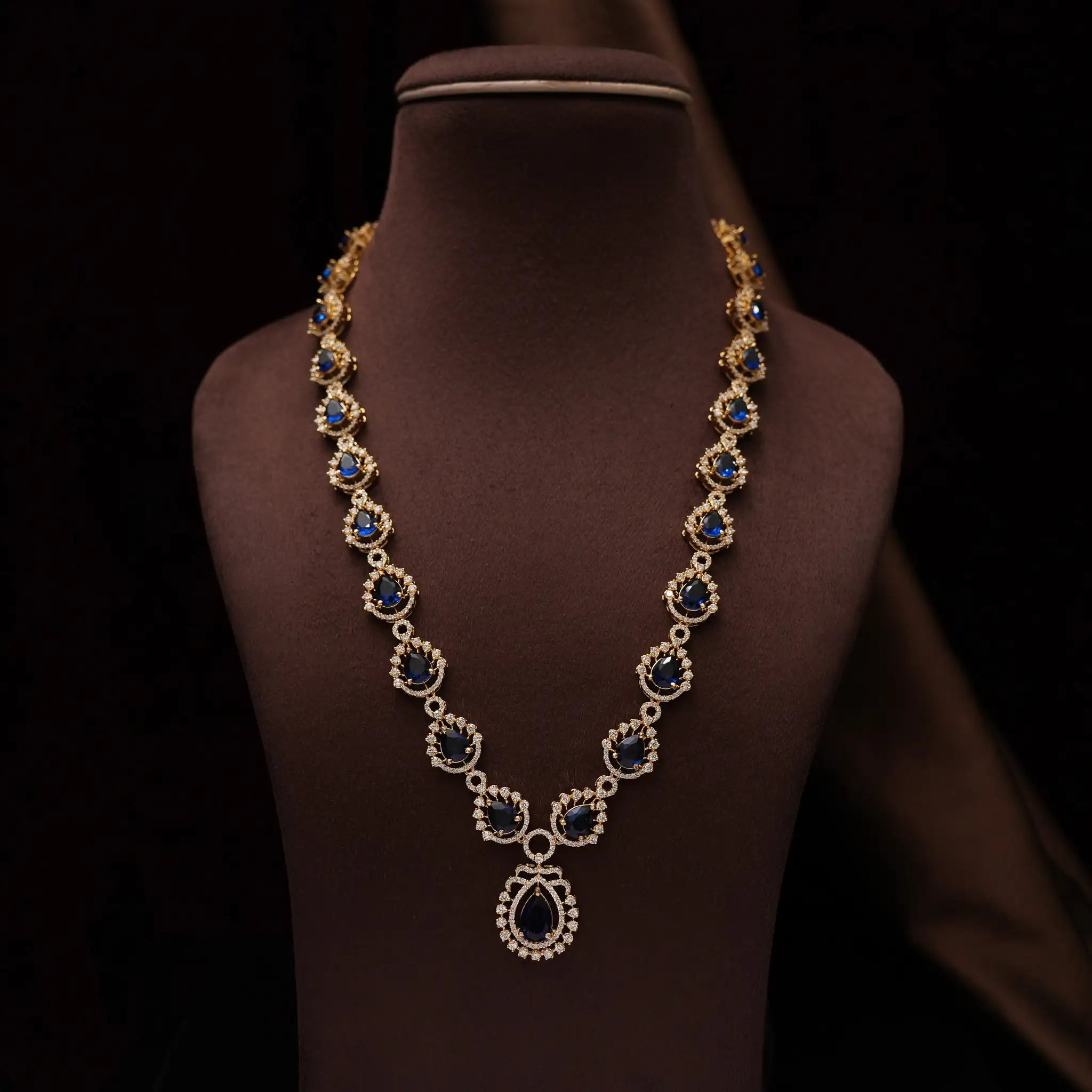 Candri Zircon Necklace - Blue