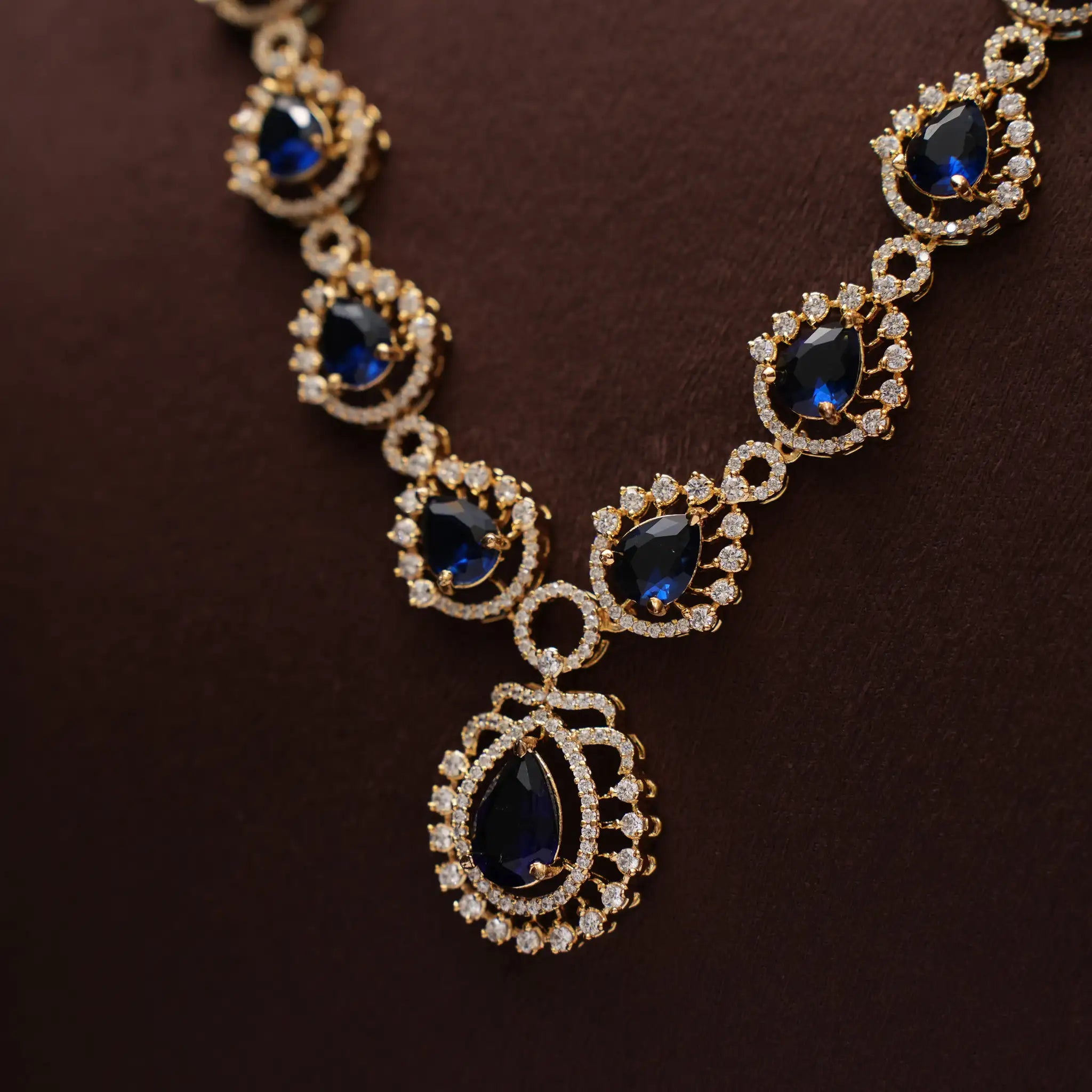 Candri Zircon Necklace - Blue