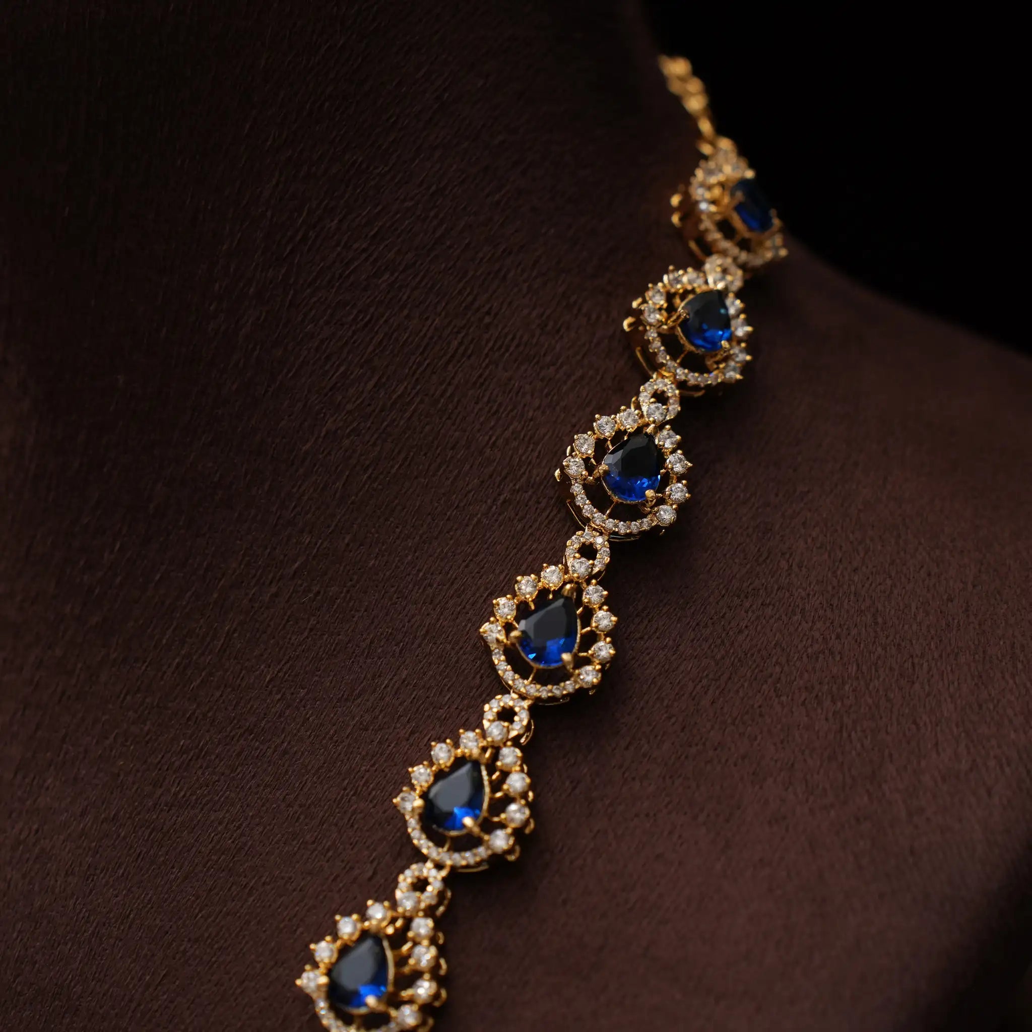 Candri Zircon Necklace - Blue