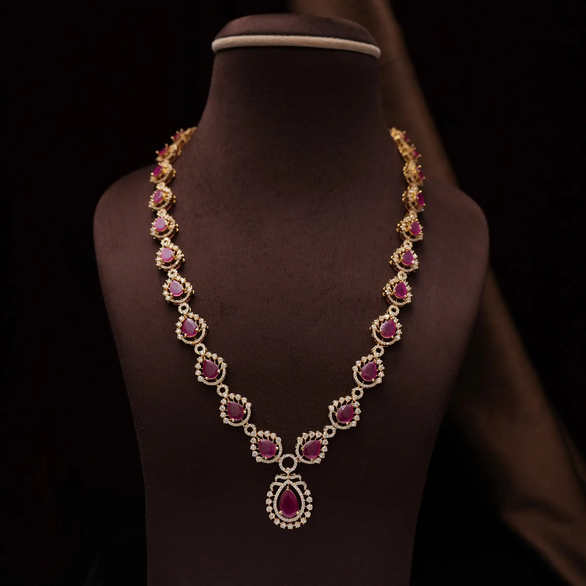 Candri Zircon Necklace - Ruby