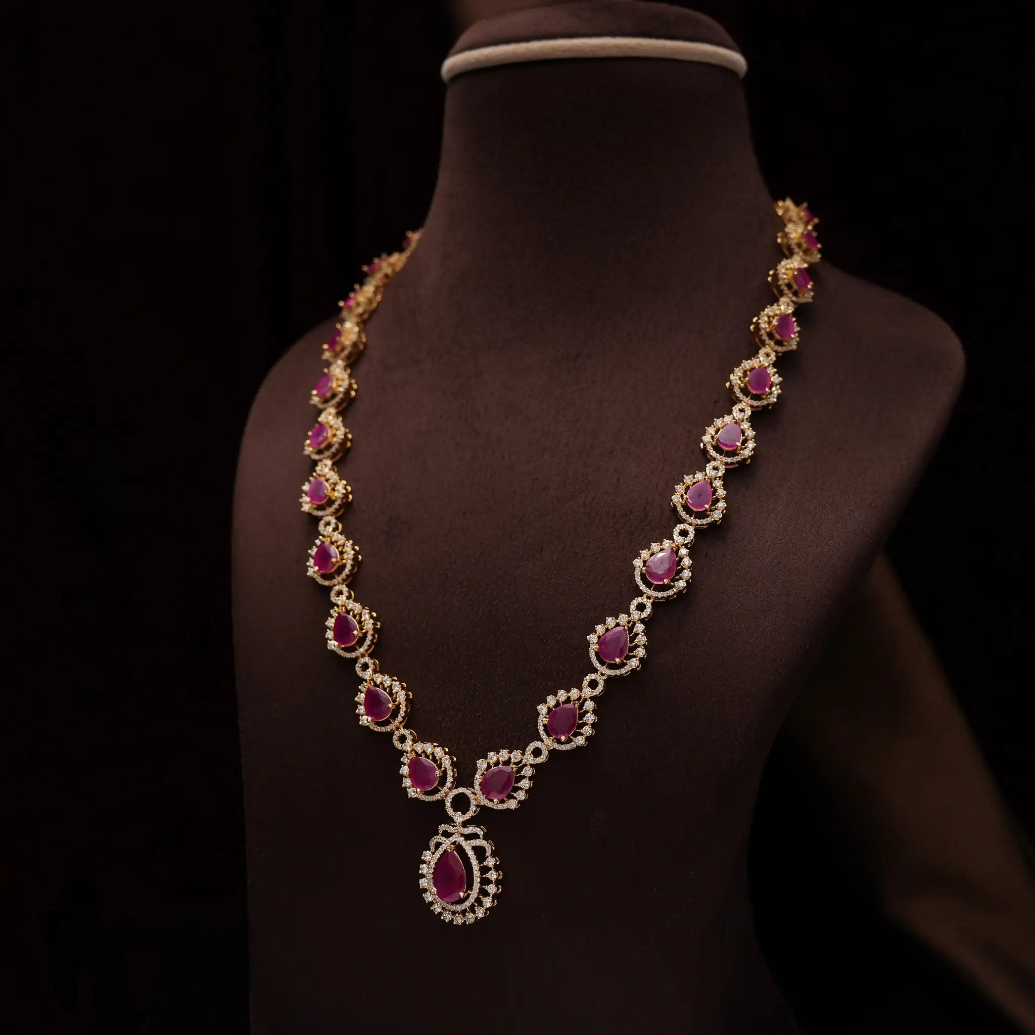 Candri Zircon Necklace - Ruby