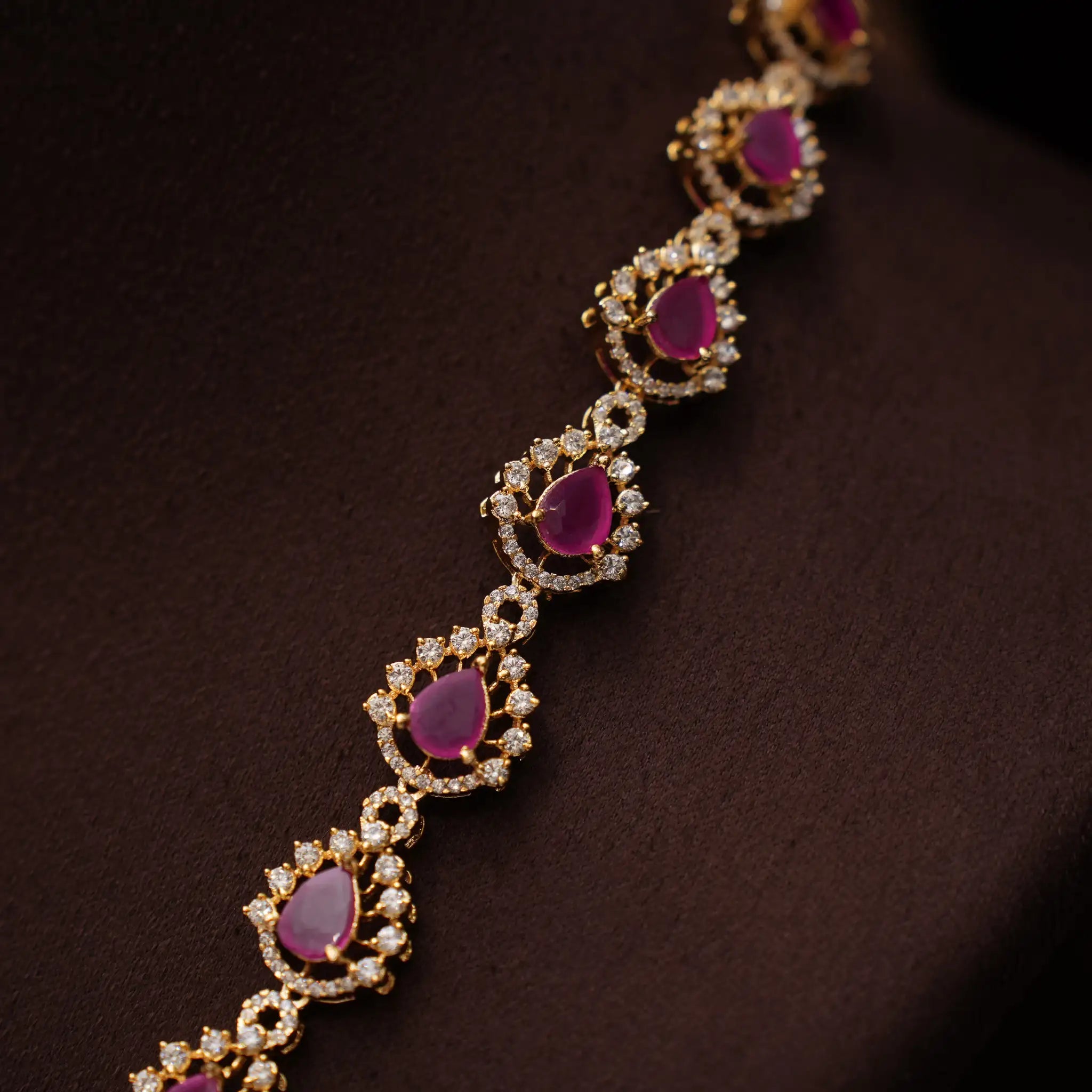 Candri Zircon Necklace - Ruby