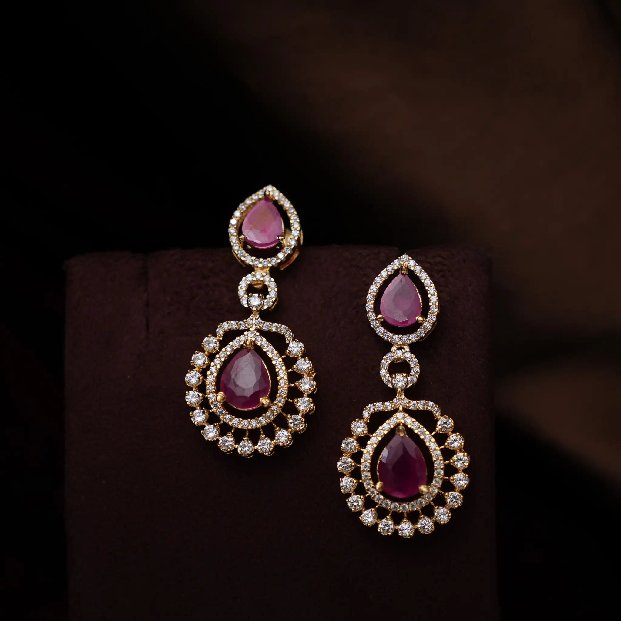 Candri Zircon Necklace - Ruby