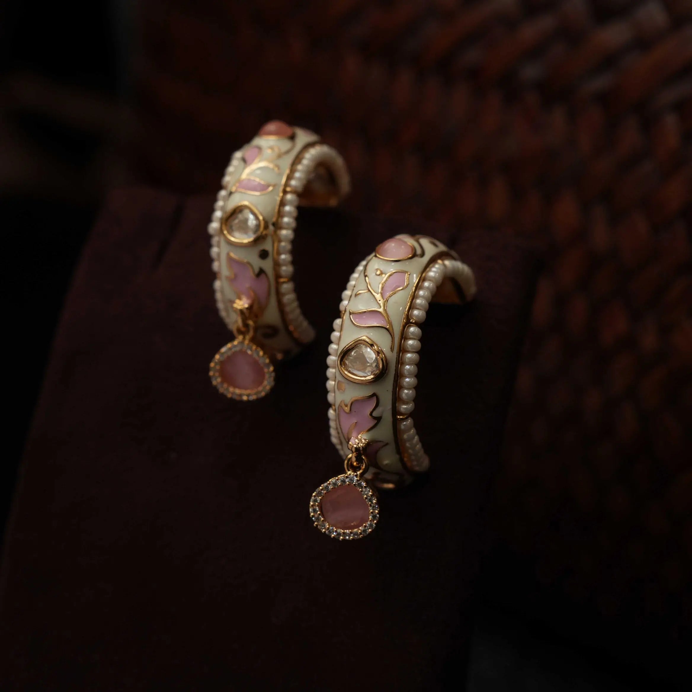 Cathrine Half Hoop Earrings - Pastel Pink