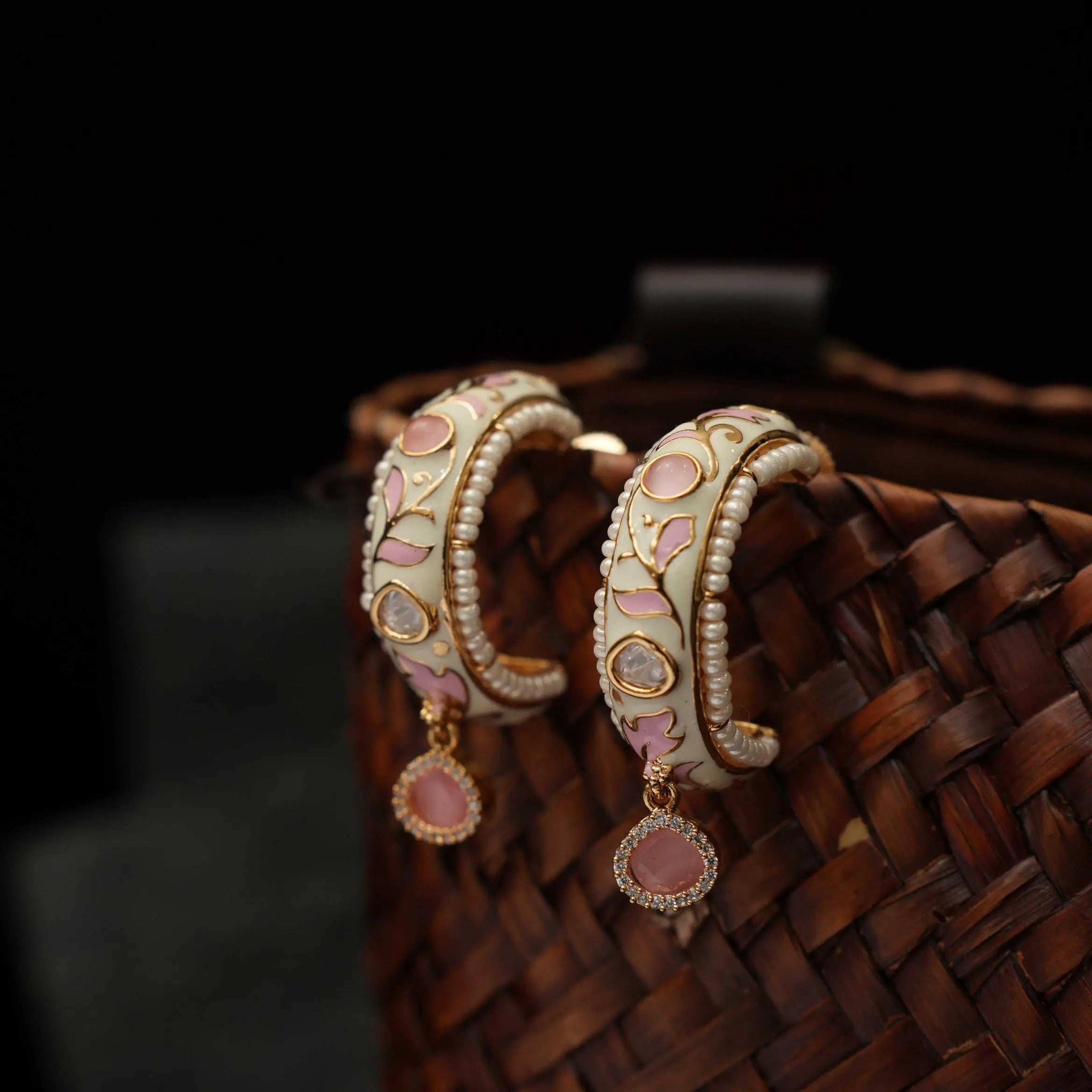 Cathrine Half Hoop Earrings - Pastel Pink