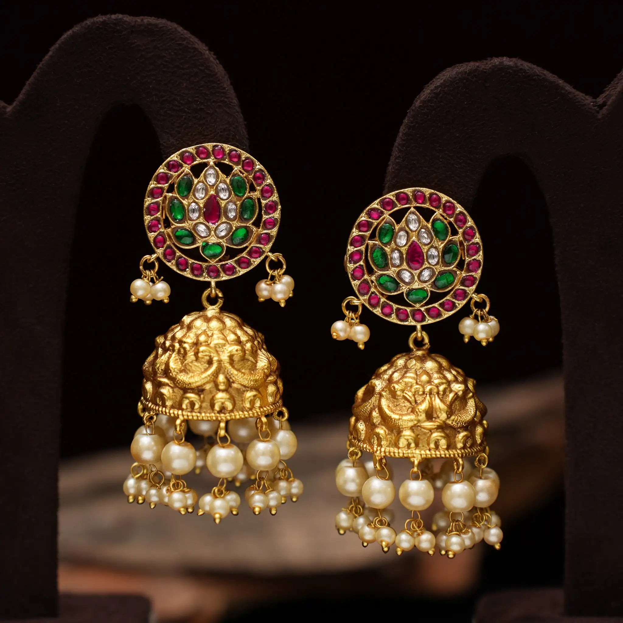 Caturika Polki Jhumka Earrings