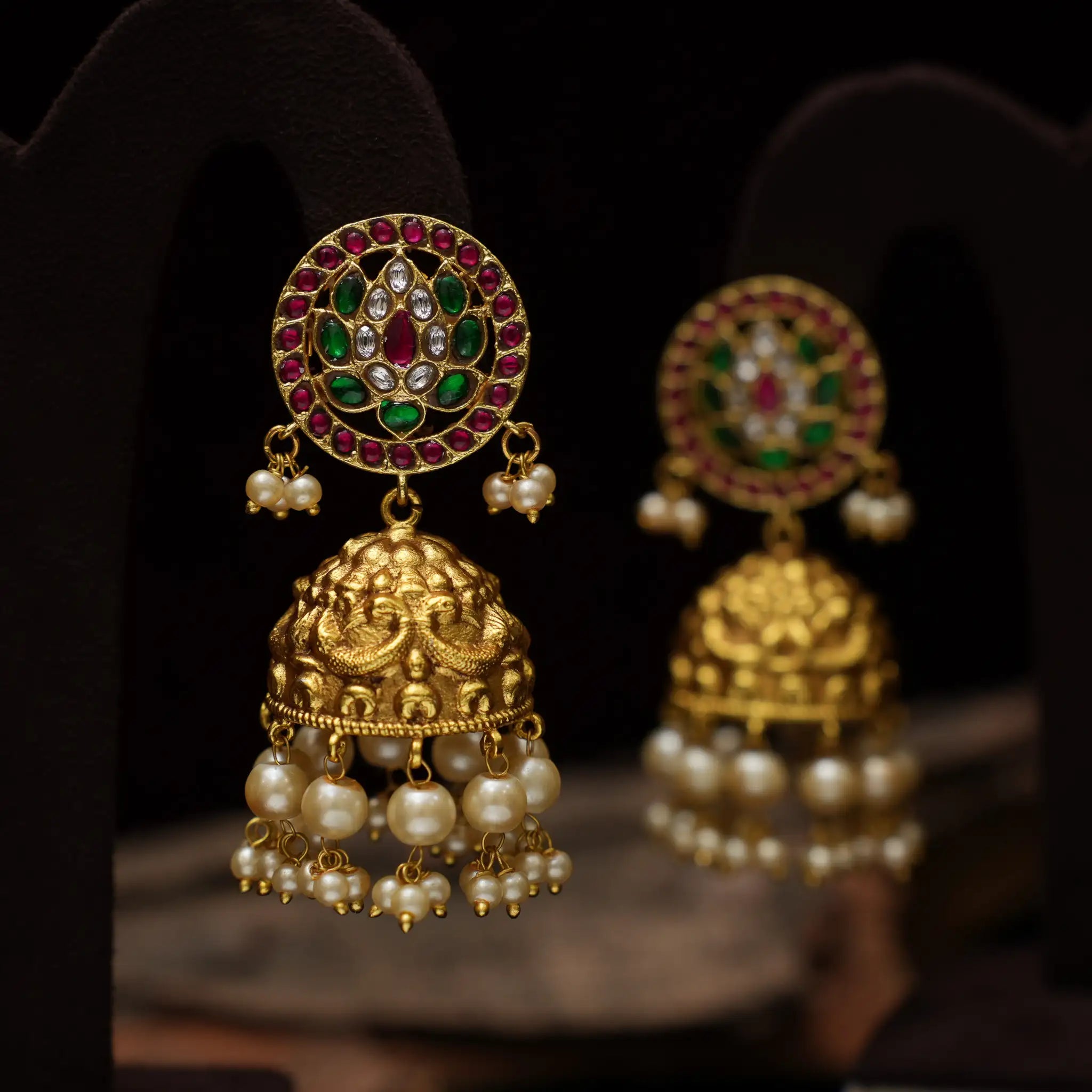 Caturika Polki Jhumka Earrings