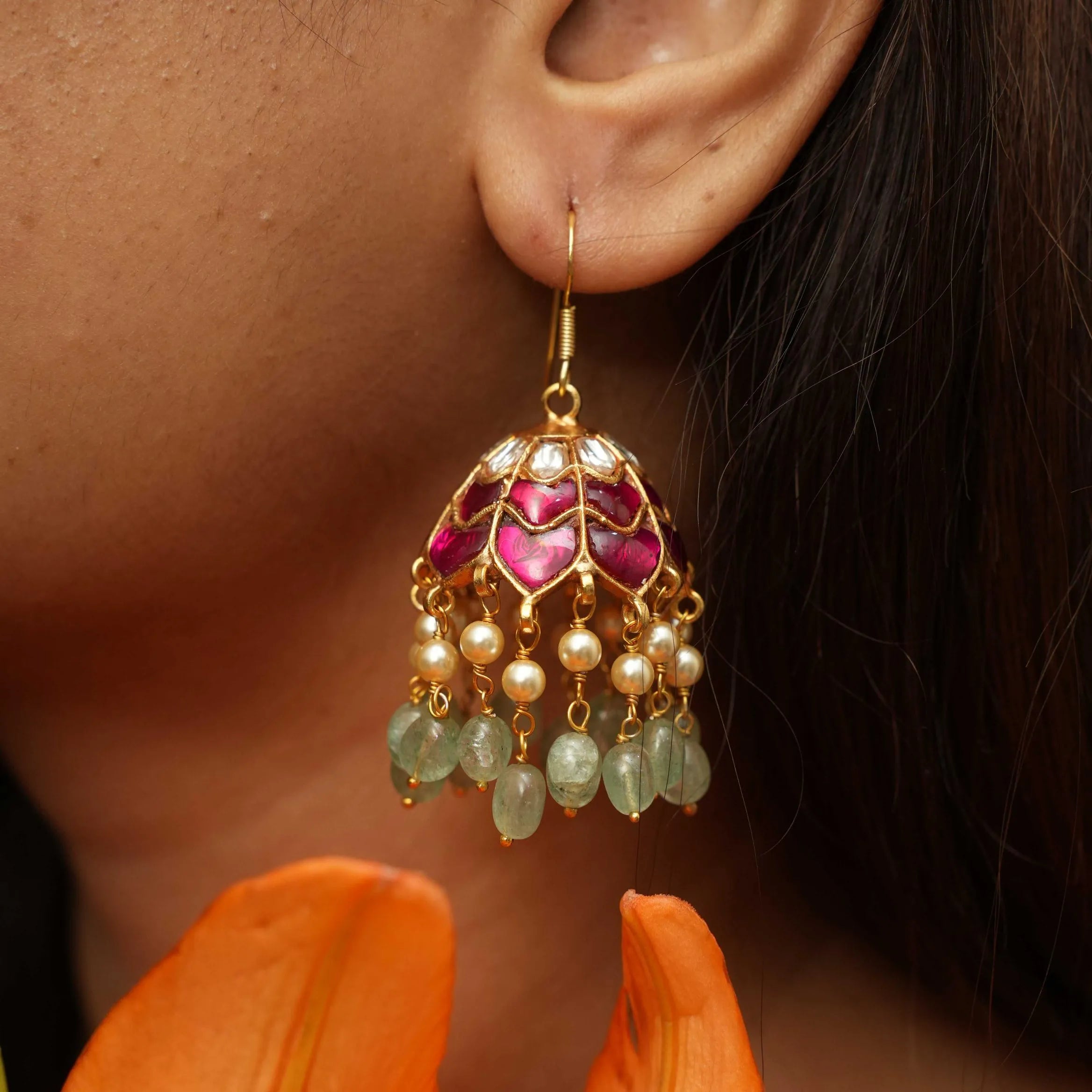 Citara Silver Jhumka Earrings