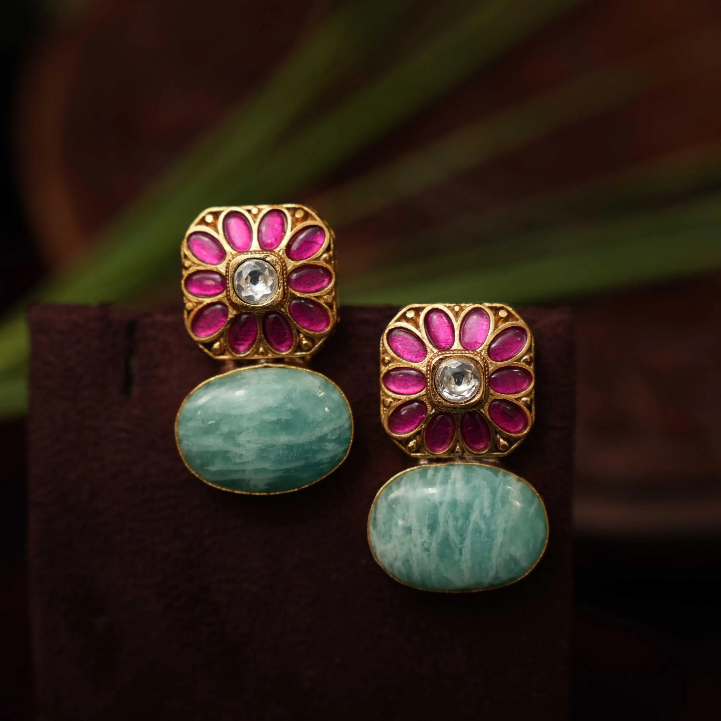 Citra Polki Ear Stud - Turquoise