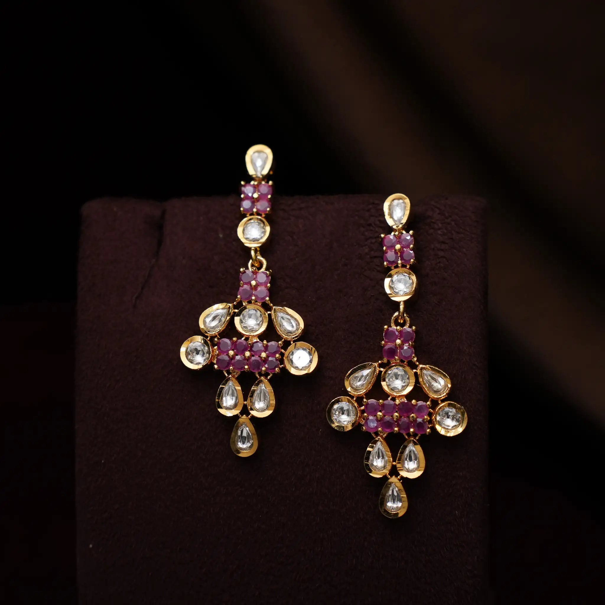 Clara Polki Necklace - Red & White