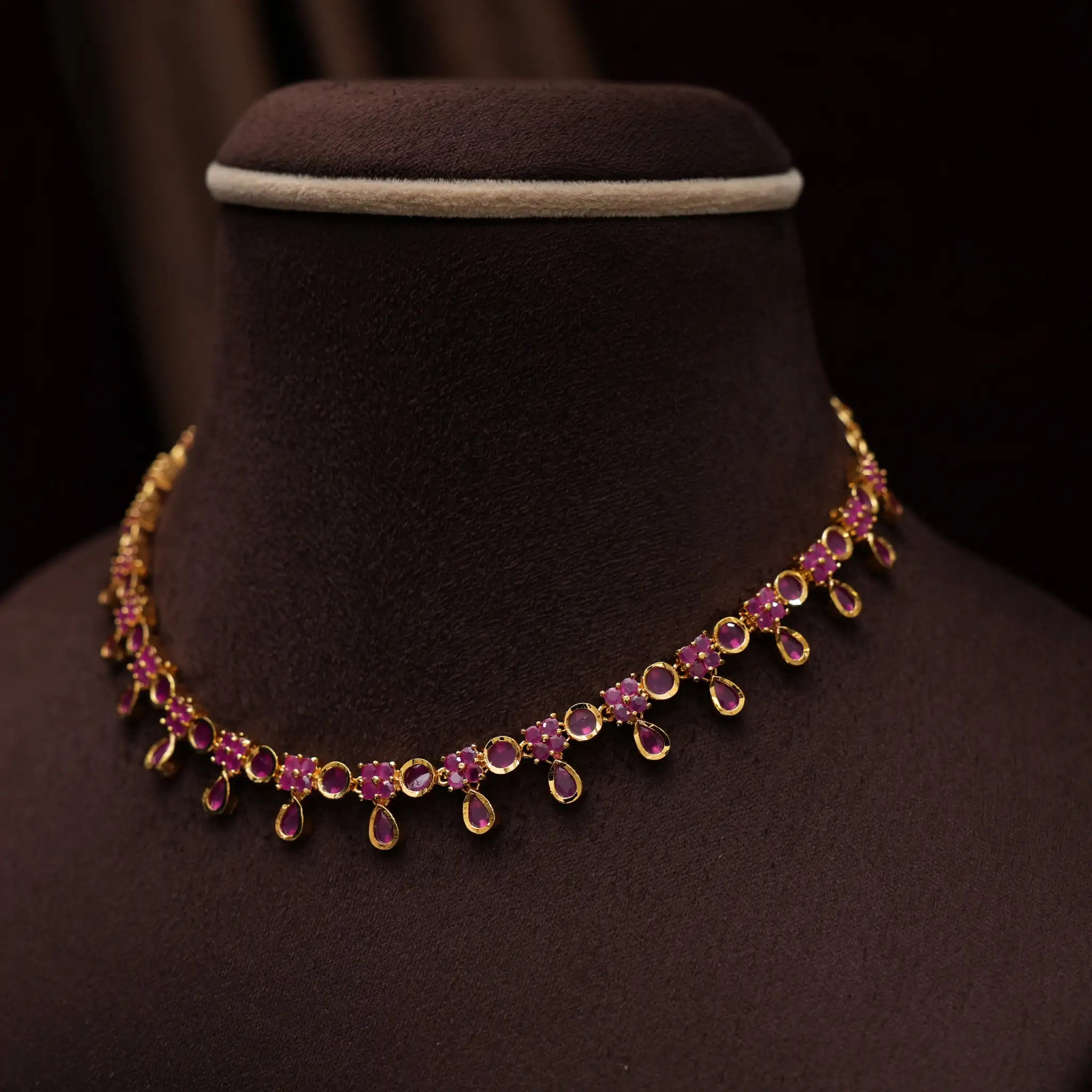 Clara Polki Necklace - Red