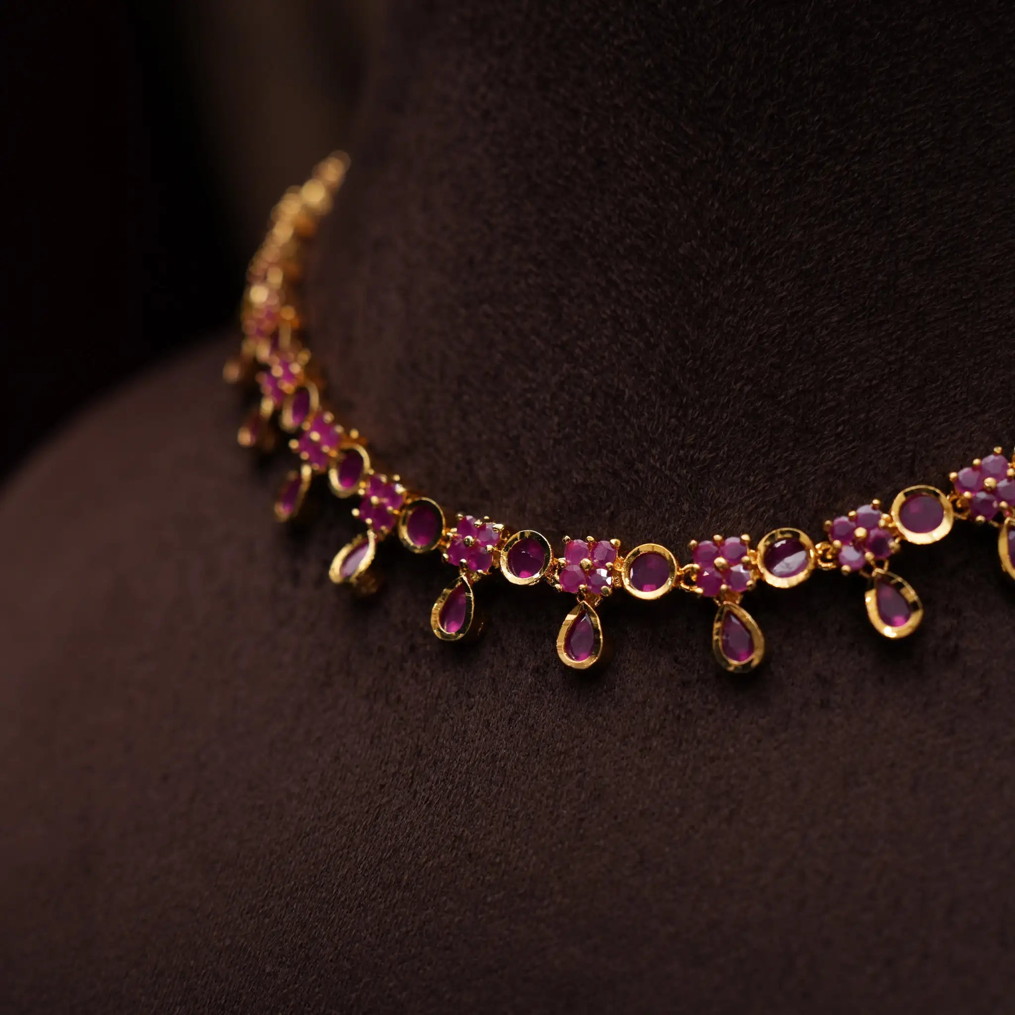 Clara Polki Necklace - Red