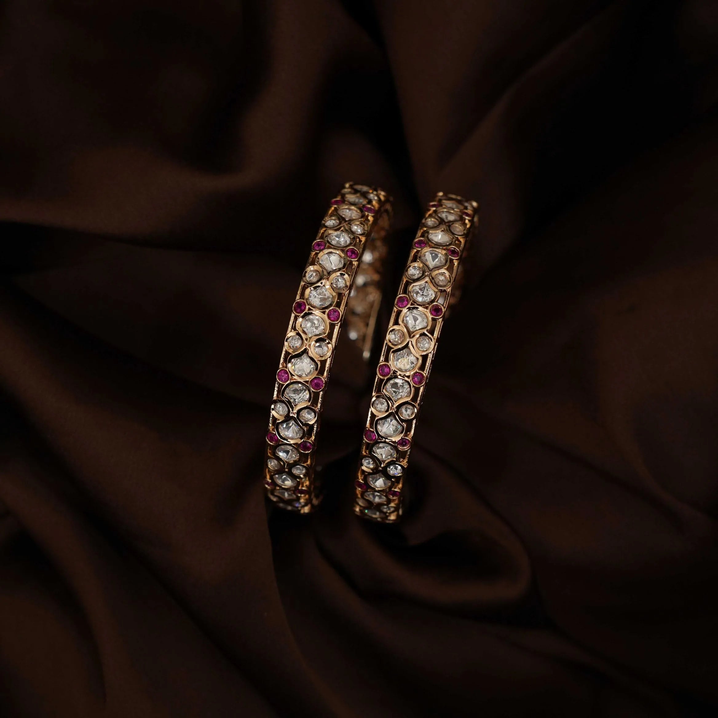 Daisy Polki Bangles - Red